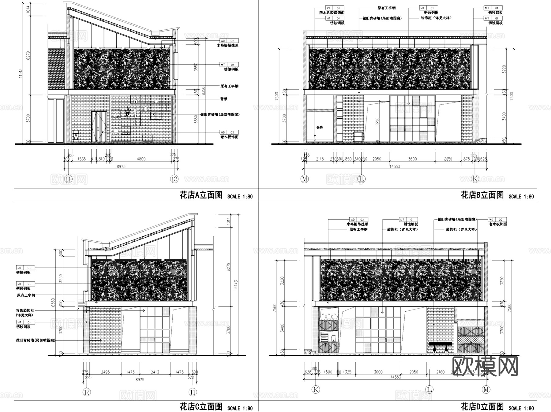 外婆家西溪天堂店室内工装CAD施工图整套cad施工图