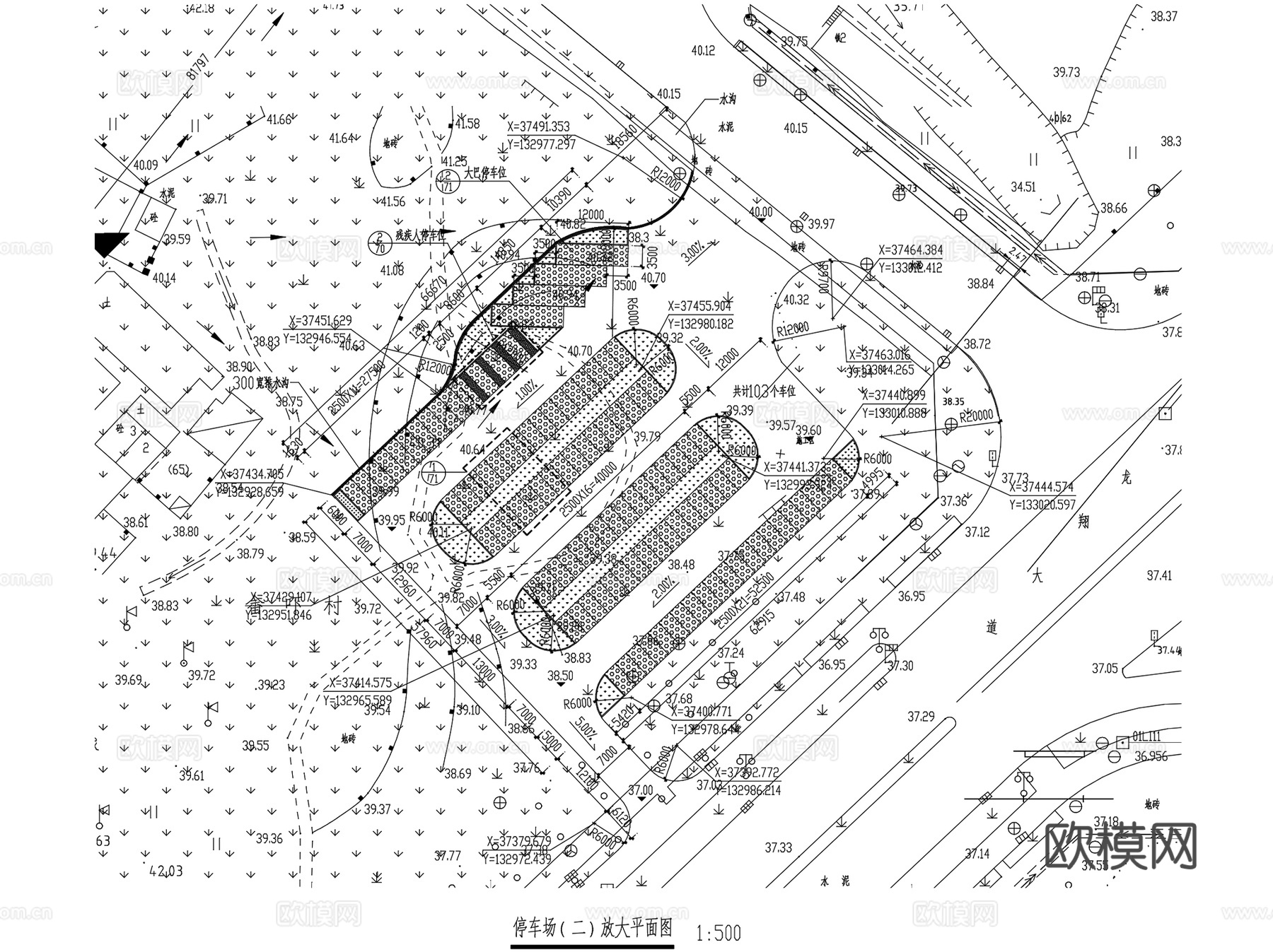 停车场地下车库停车楼建筑CAD施工图集 20套cad施工图