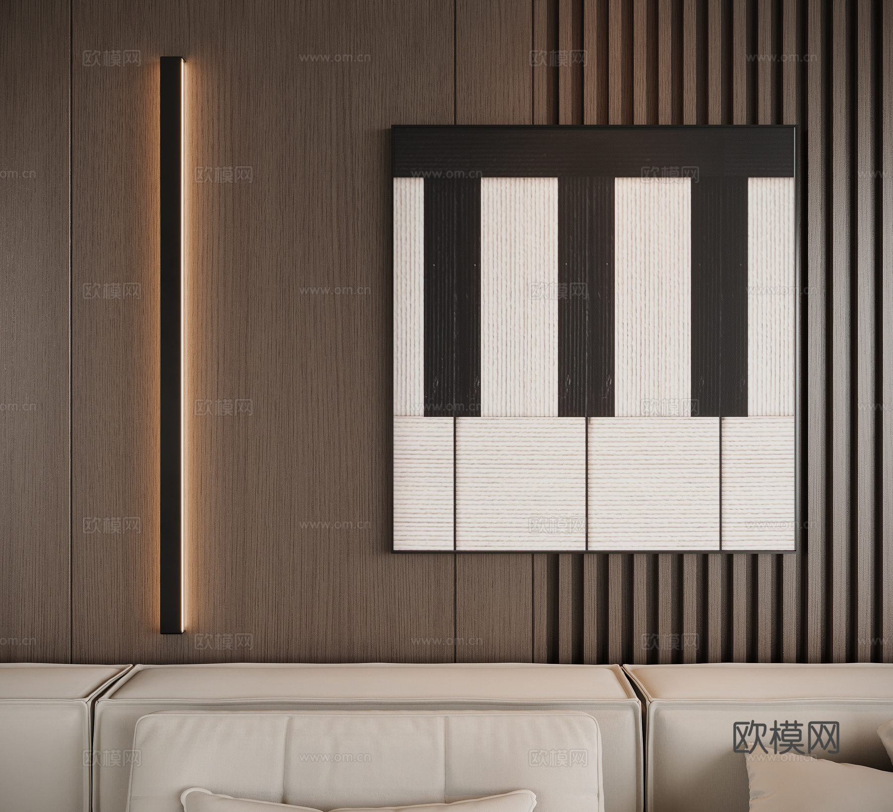 现代黑白灰挂画su模型