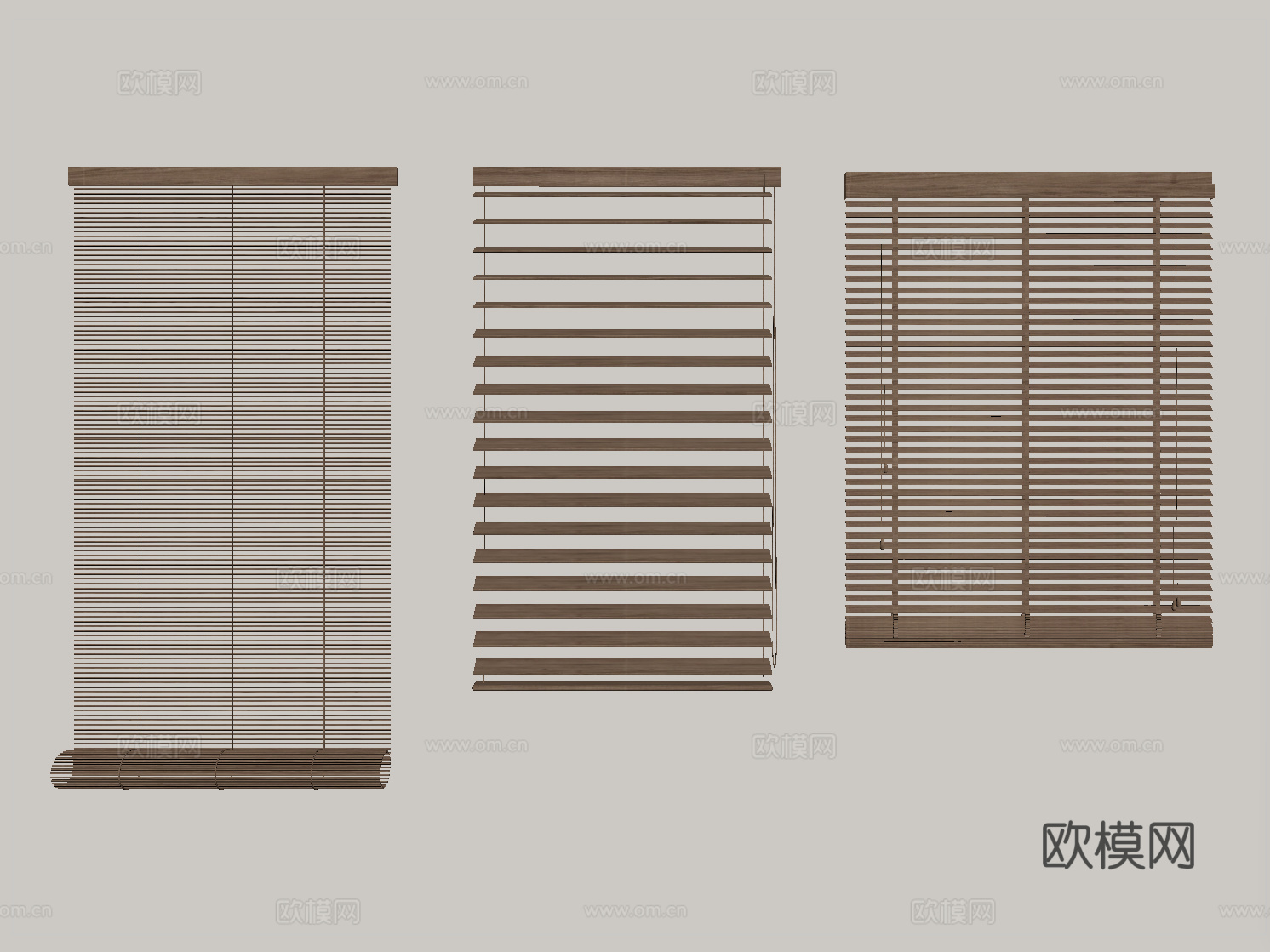 现代百叶帘 卷帘 窗帘su模型