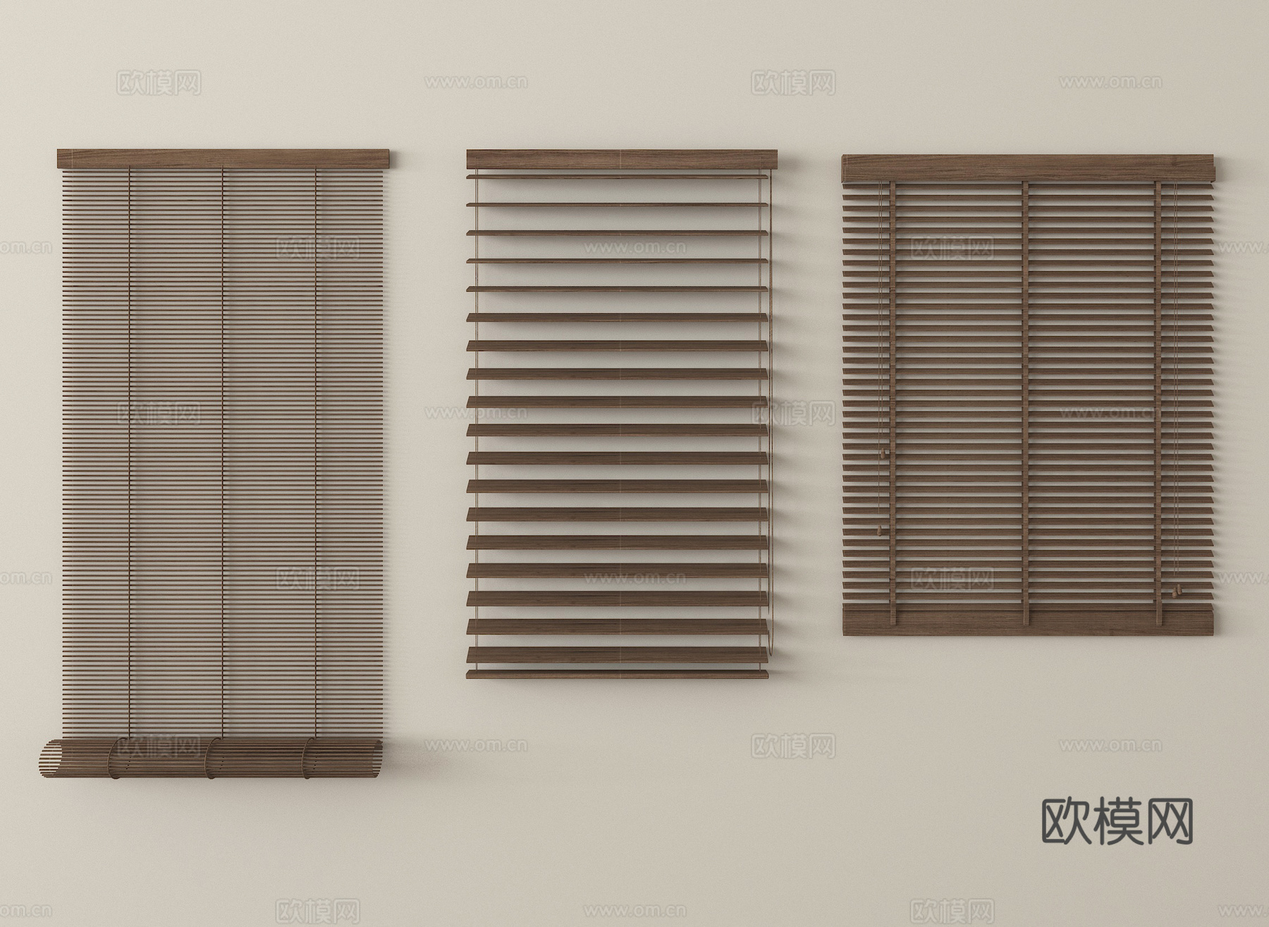 现代百叶帘 卷帘 窗帘su模型