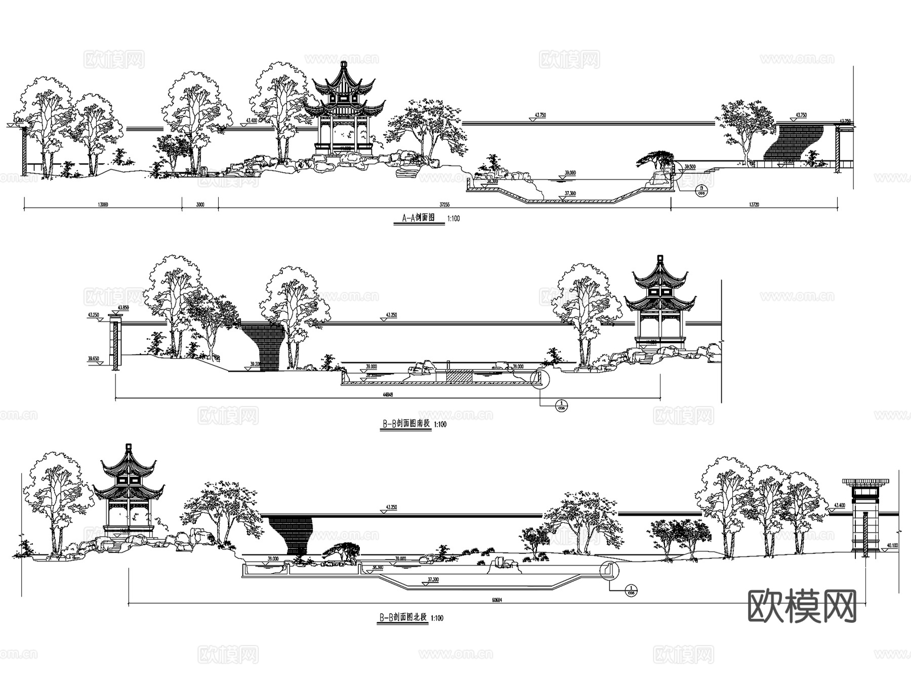 北京泰禾丽春湖别墅展示区景观CAD施工图全套cad施工图