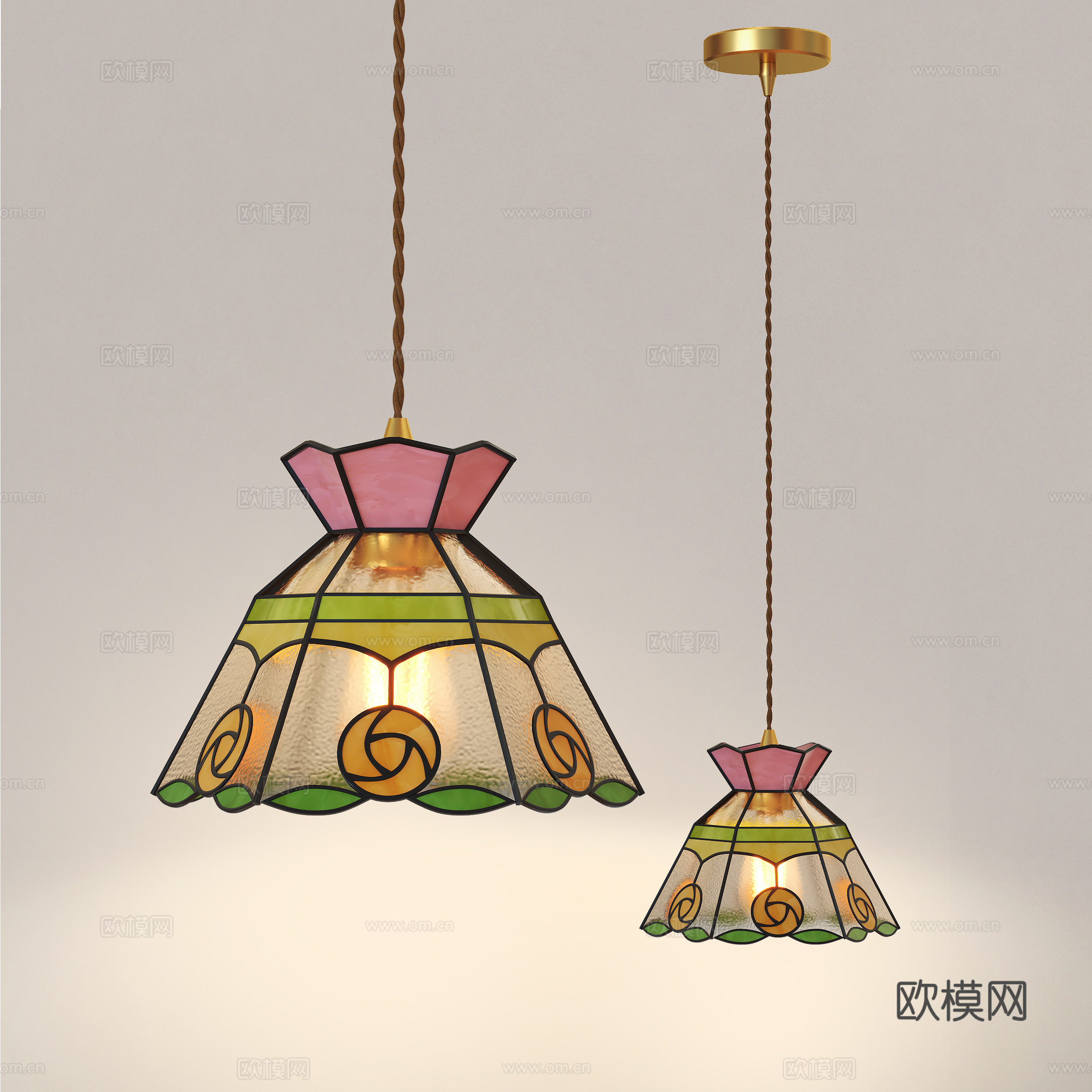 美式复古吊灯 餐厅吊灯 卧室床头吊灯 咖啡厅吊灯su模型