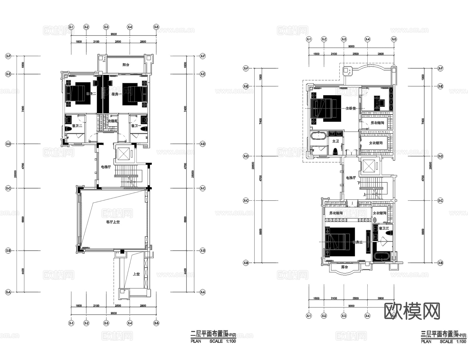 佛山招商依云雍景湾四层别墅样板房室内家装CAD3Dmax模型cad施工图