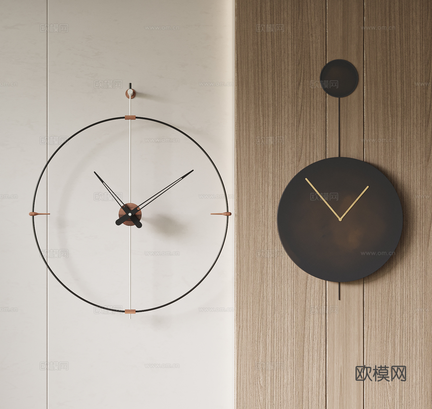 NOOM 现代挂钟 墙饰 钟表3d模型下载
