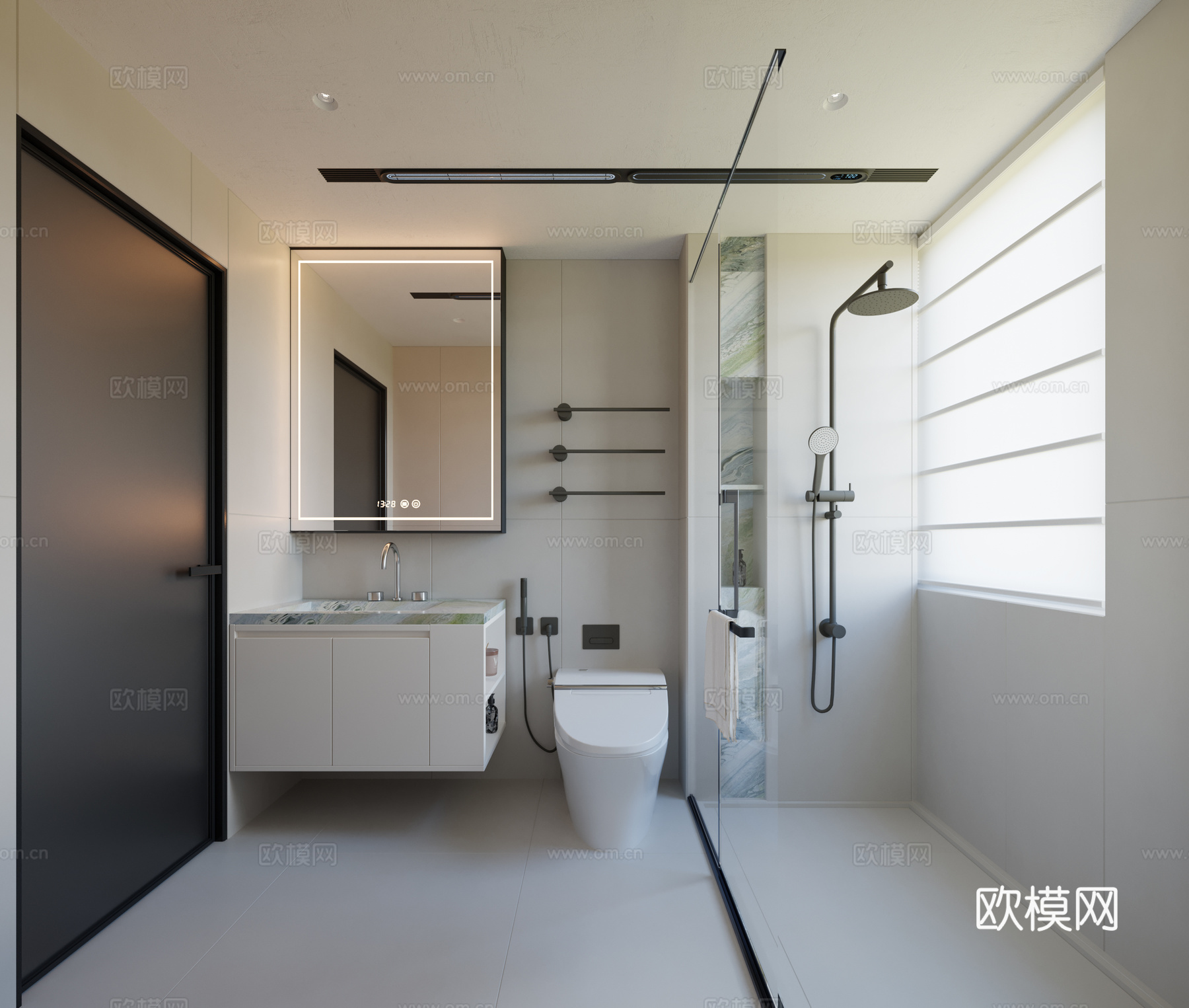 卫生间 现代卫生间 奶油风卫生间 意式卫生间 极简卫生间3d模型下载