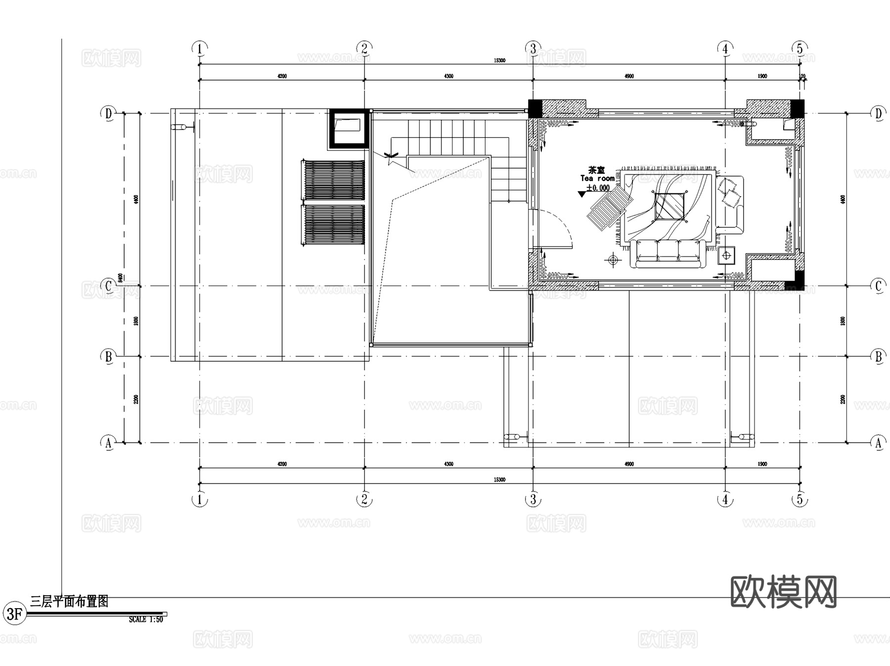 海南琼海美岭湖一期三层别墅室内家装CAD施工图整套cad施工图