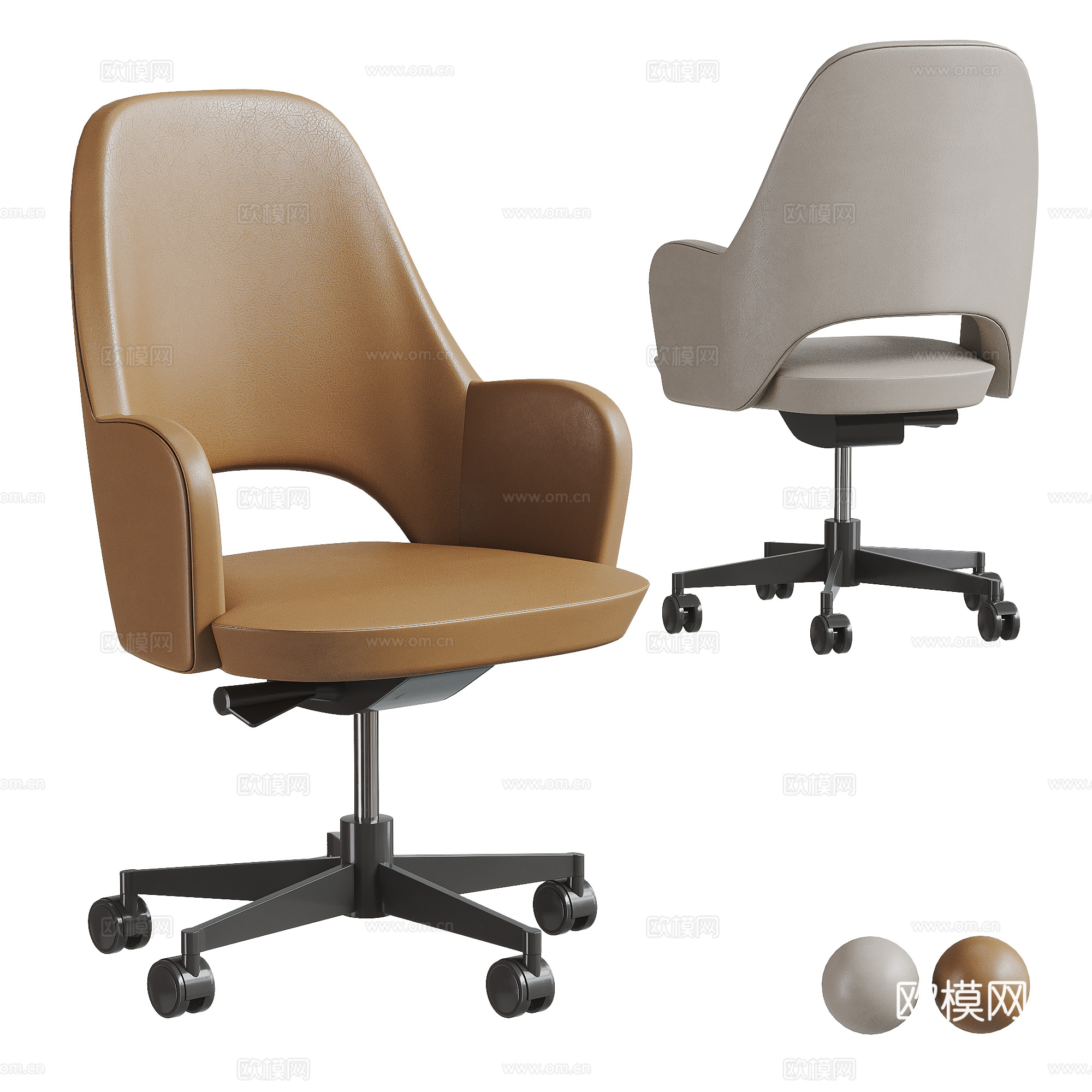 BAXTER 现代办公椅 老板椅 书椅 皮办公椅 电脑椅3d模型下载