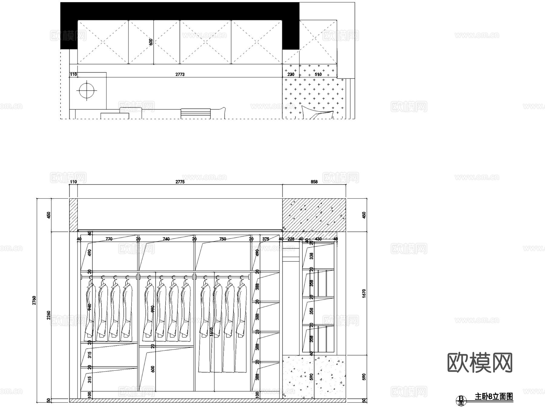 海赋江城天韵私宅两室两厅室内家装CAD施工图cad施工图