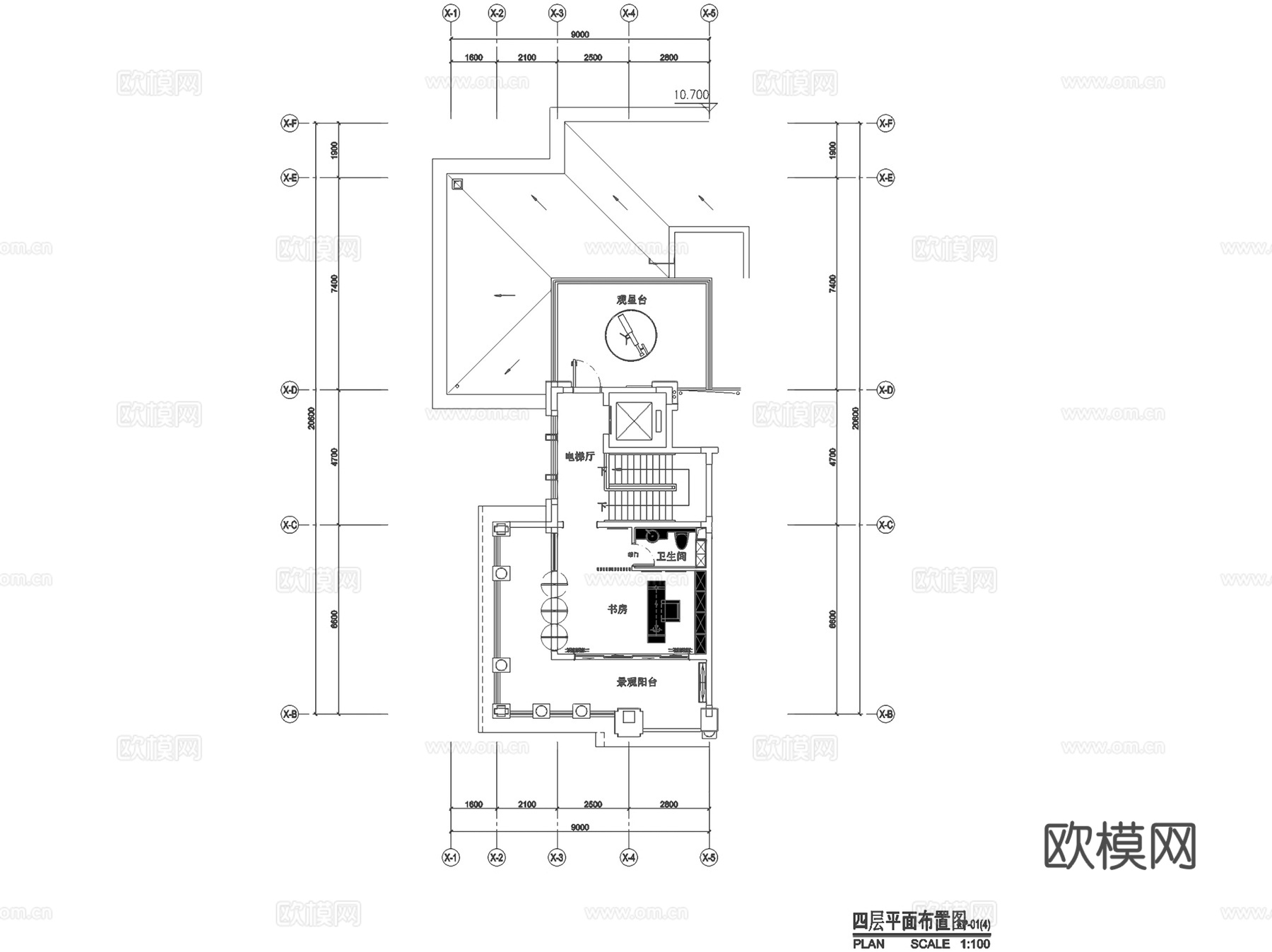 佛山招商依云雍景湾四层别墅样板房室内家装CAD3Dmax模型cad施工图