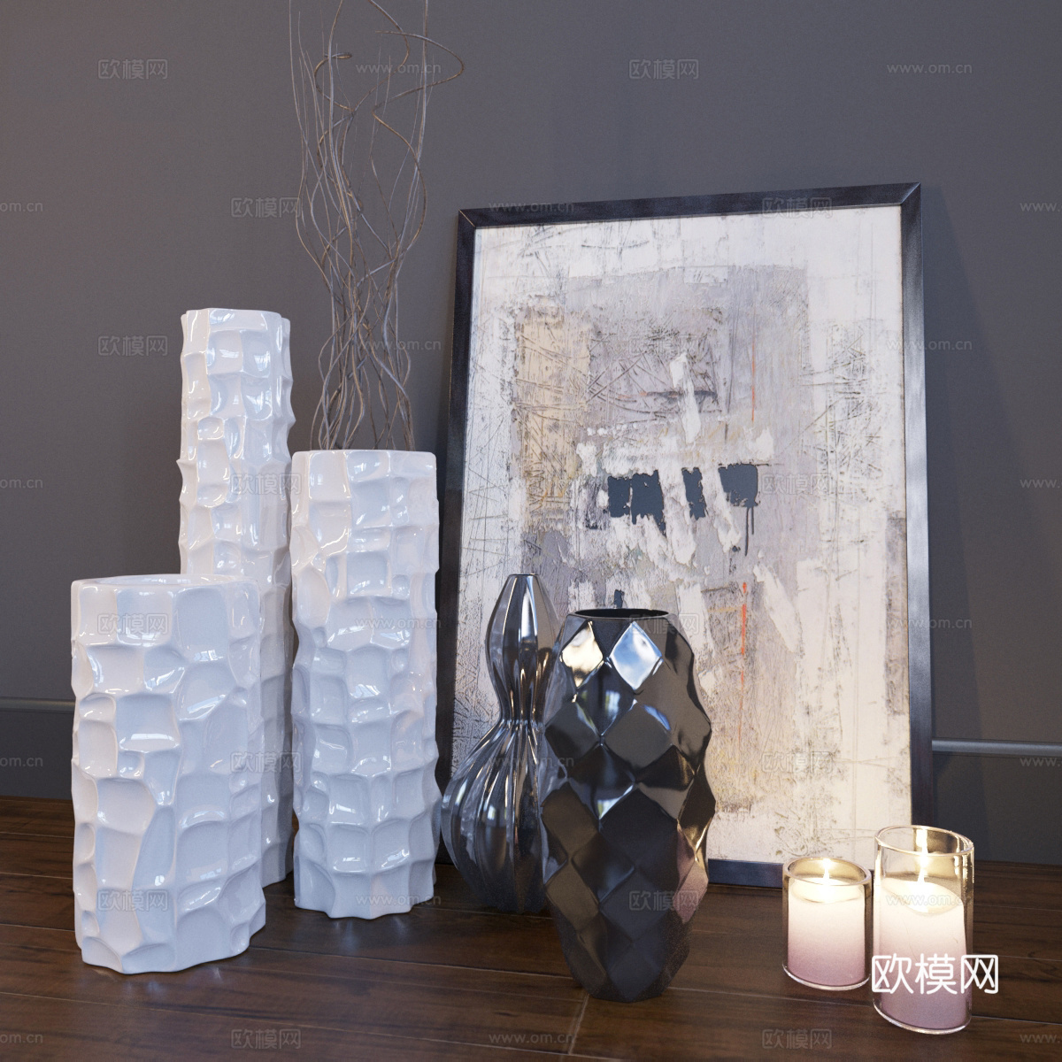 陶瓷花瓶摆件3d模型下载