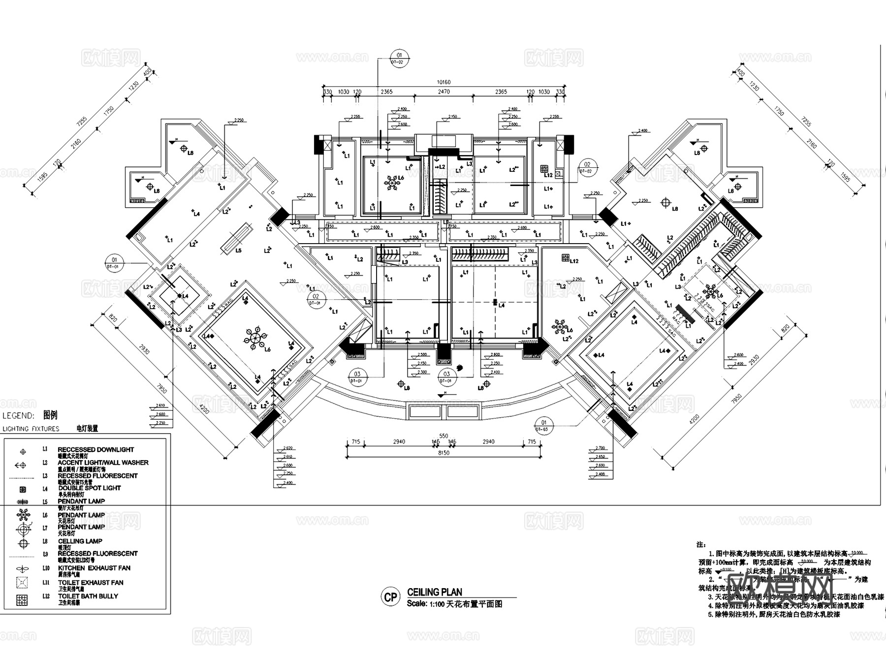 广州颐和上院私宅室内家装CAD施工图整套cad施工图