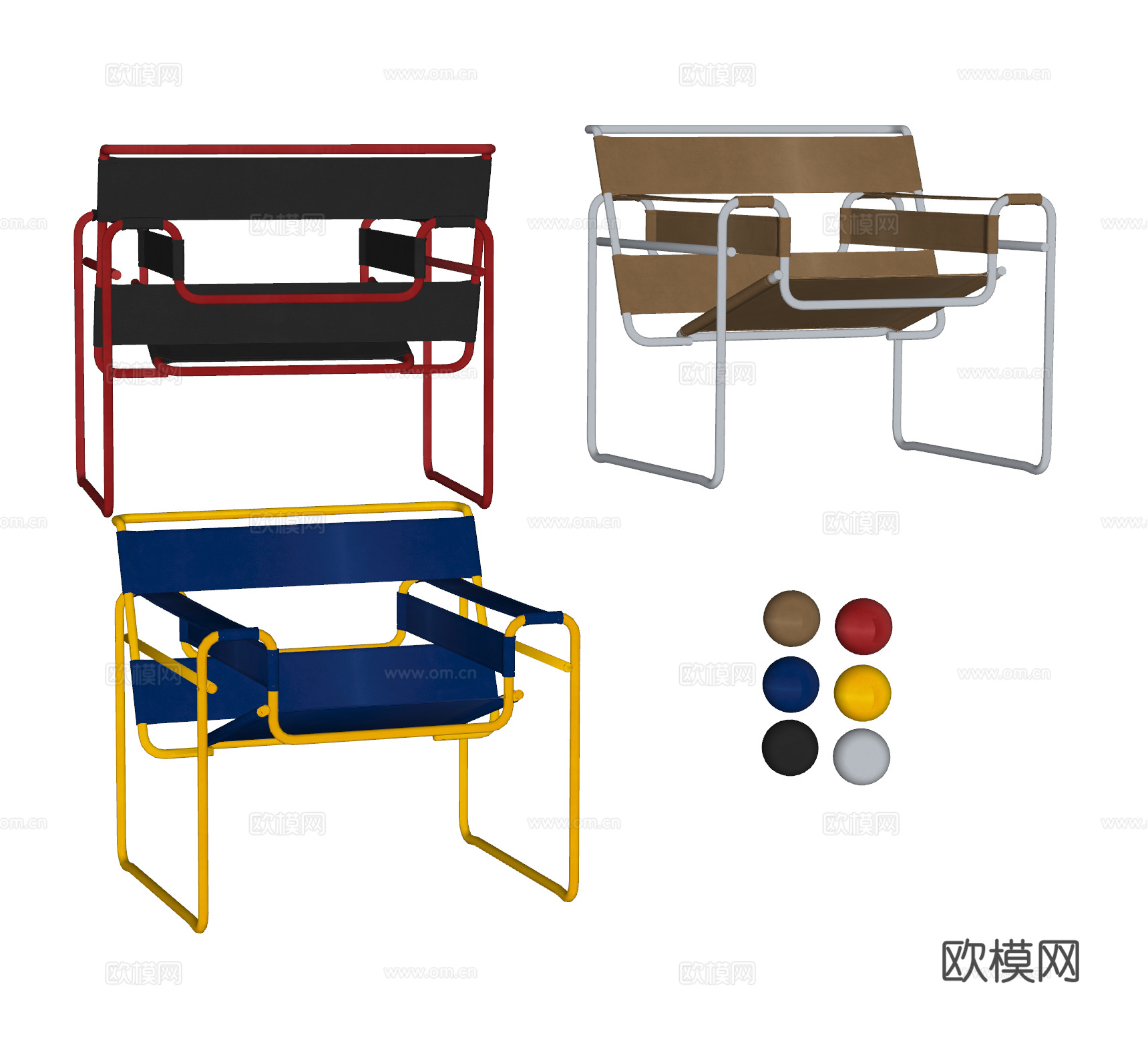中古包豪斯休闲椅 瓦西里休闲椅 Wassily Chairsu模型