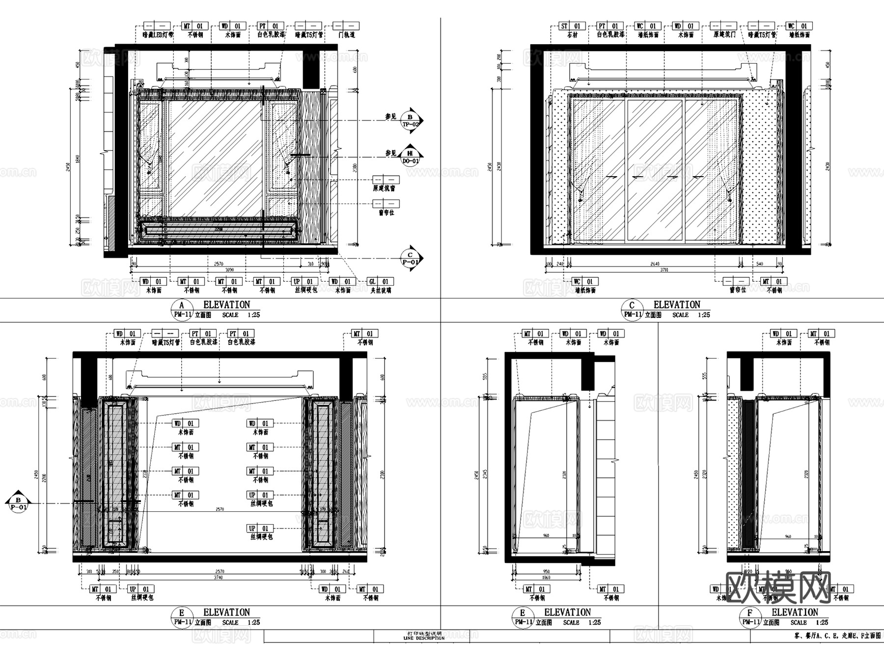 东部现代城花园36栋B户型样板房室内家装+3Dmax模型cad施工图