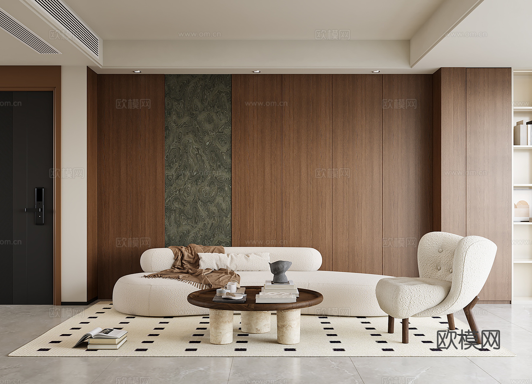 中古风客餐厅3d模型下载（渲染图2）