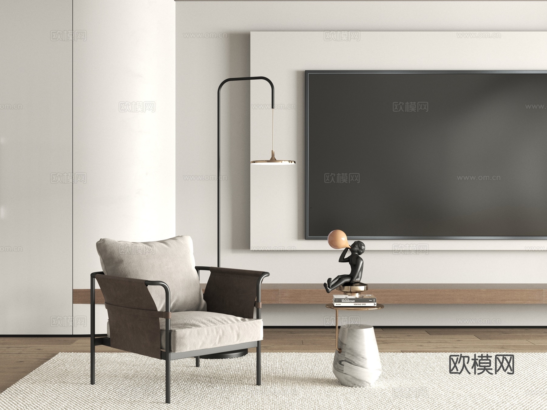 现代客厅 简约 意式沙发 单人沙发 沙发椅 休闲椅 阳台椅3d模型下载