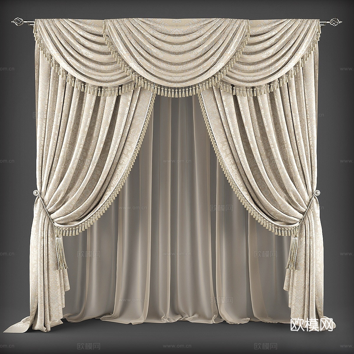 窗帘3353d模型下载