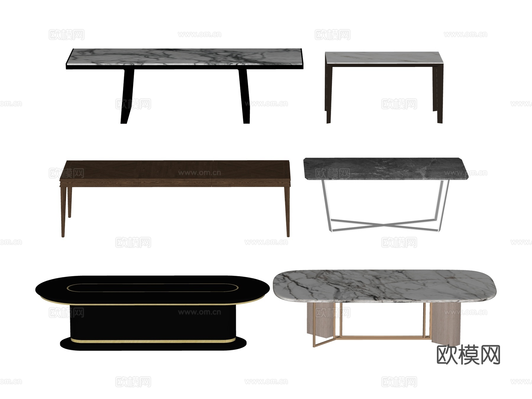 长桌 餐桌 茶桌 会议桌su模型