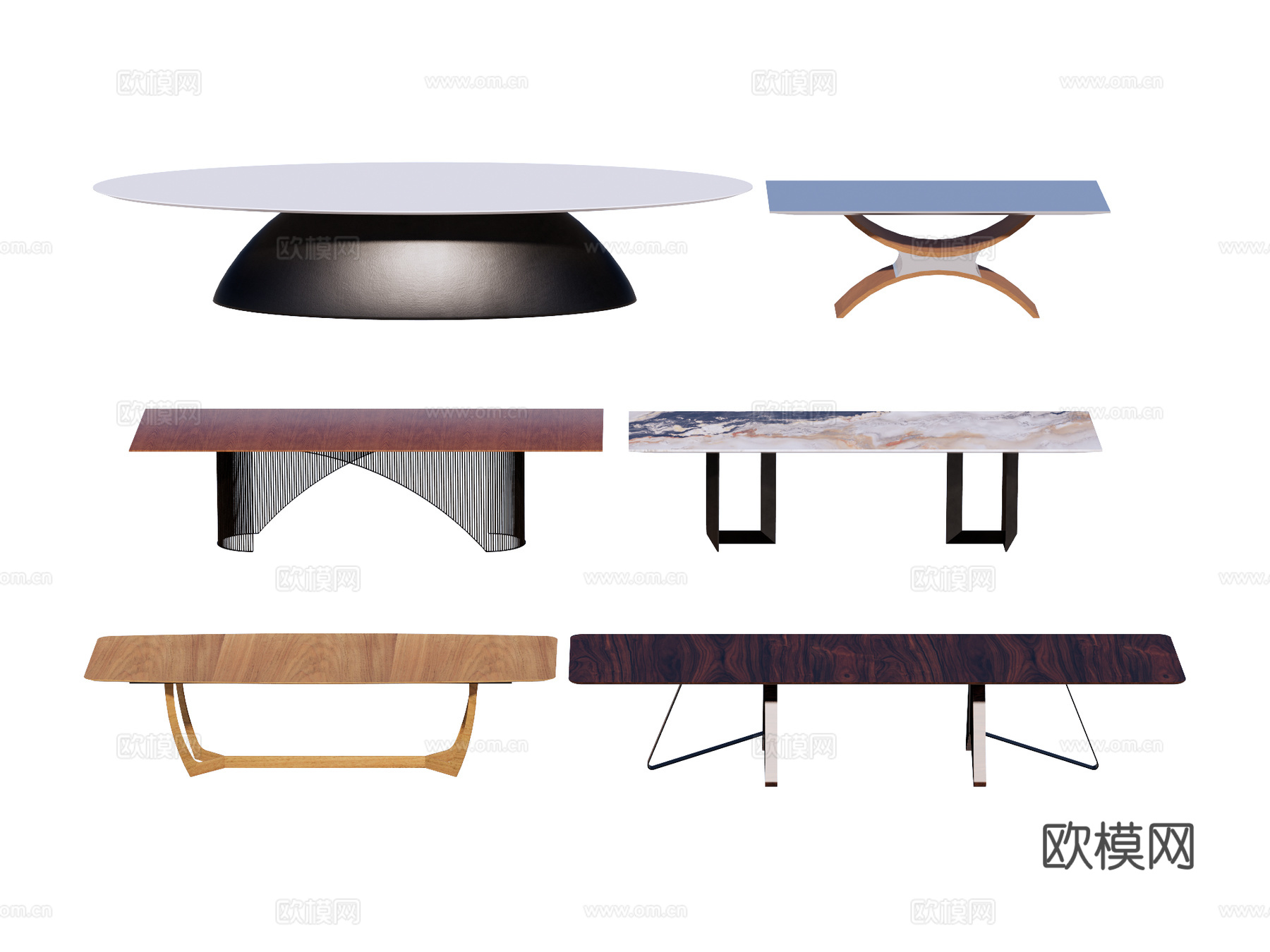 长桌 餐桌 茶桌 会议桌su模型