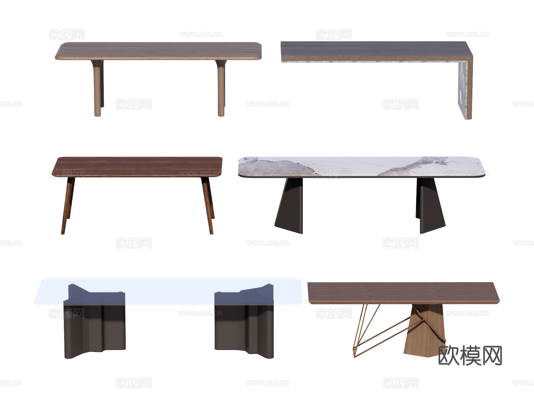 长桌 餐桌 茶桌 会议桌su模型