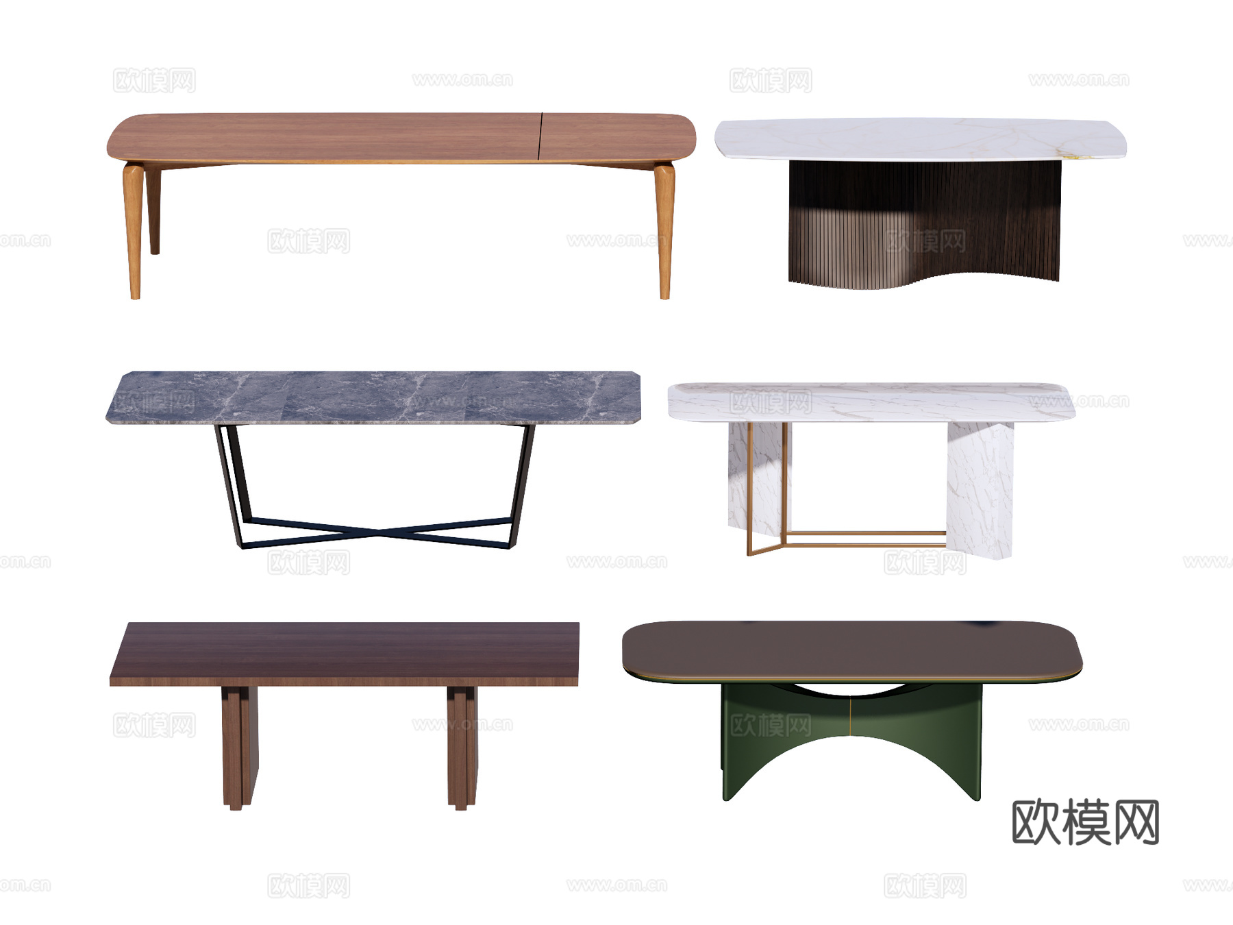 长桌 餐桌 茶桌 会议桌su模型