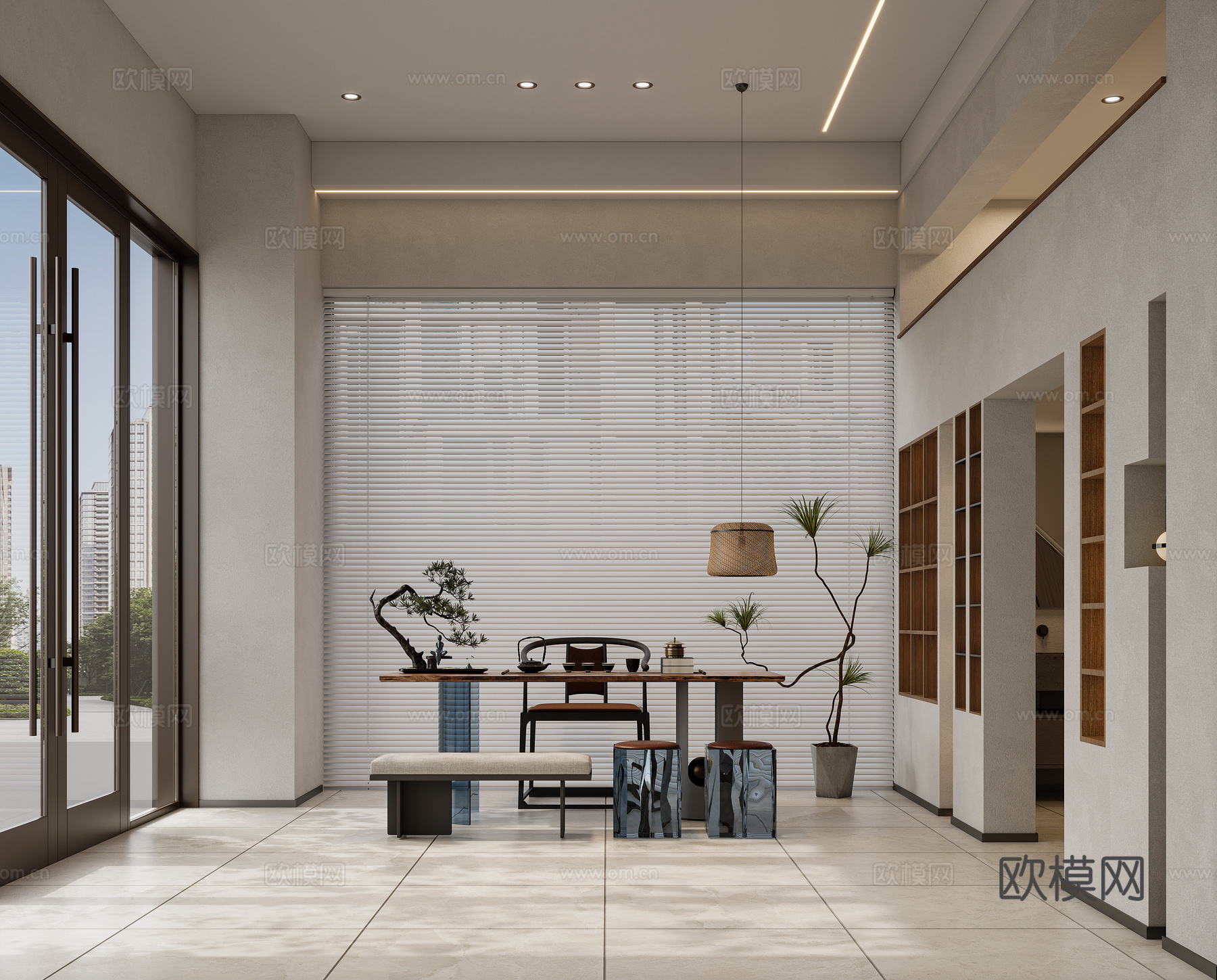 现代烟酒店3d模型下载（渲染图1）