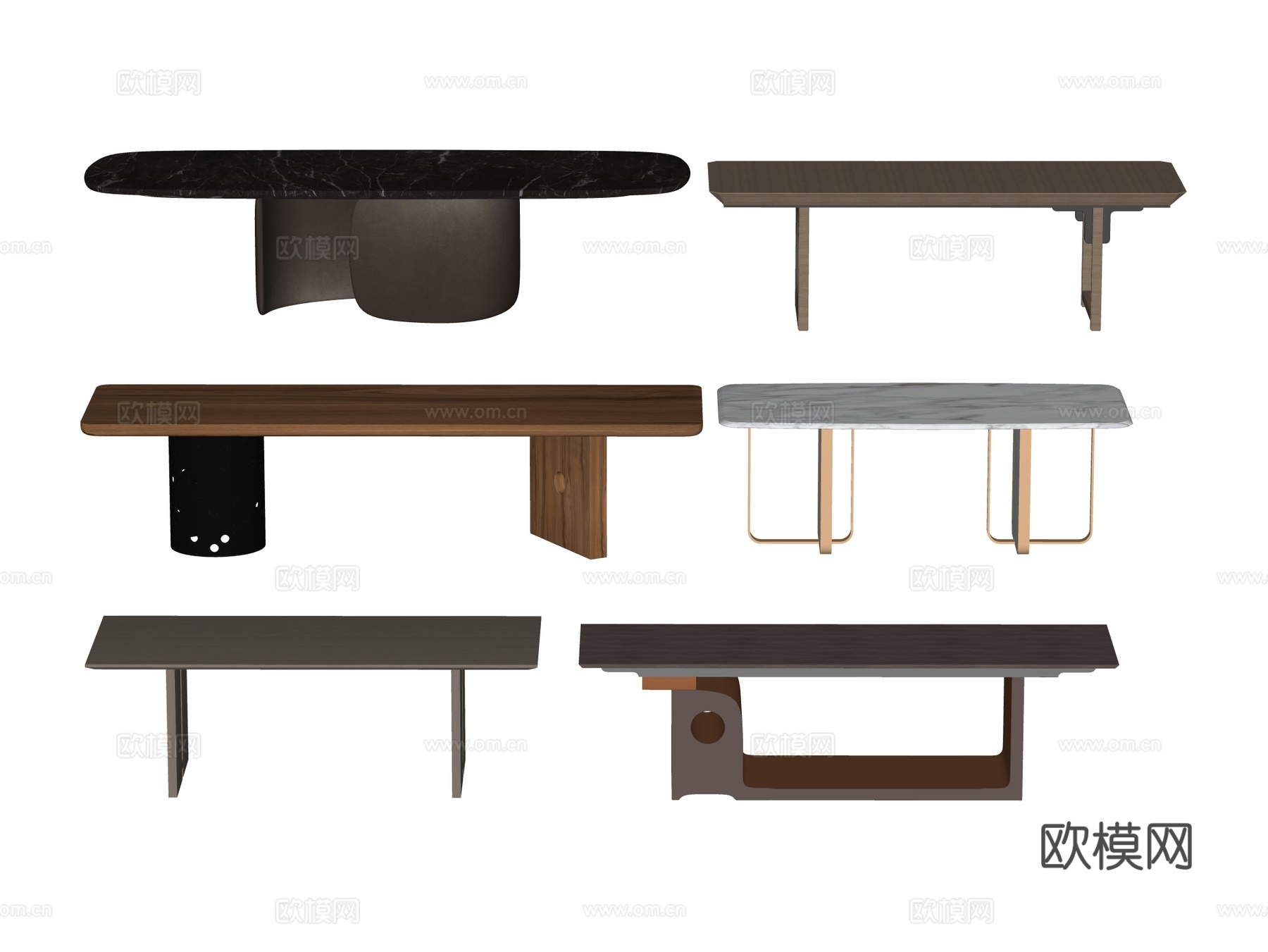 长桌 餐桌 茶桌 会议桌su模型
