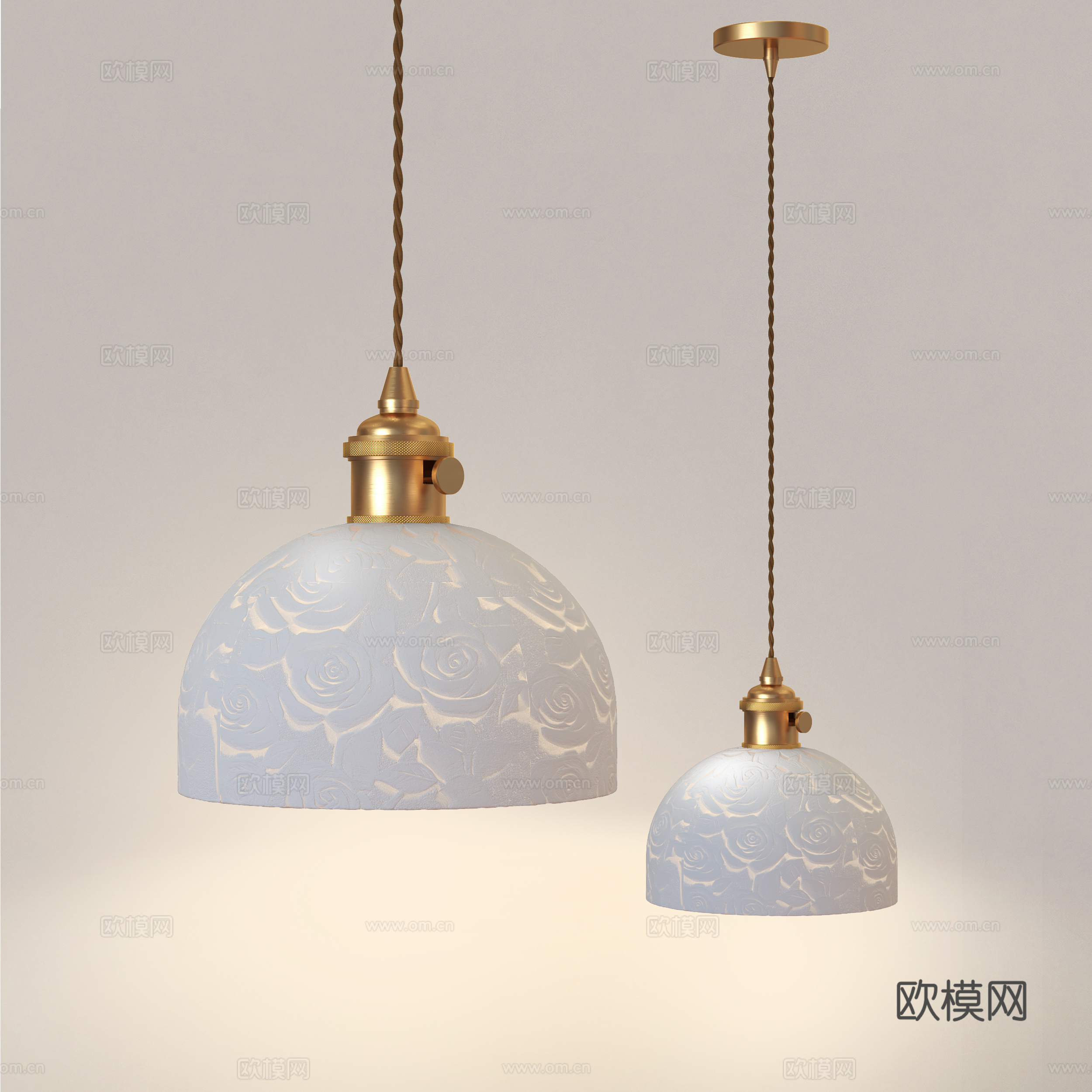 中古风吊灯 法式复古吊灯 卧室吊灯 餐厅吊灯su模型