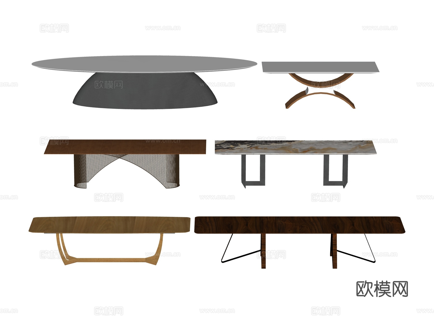 长桌 餐桌 茶桌 会议桌su模型