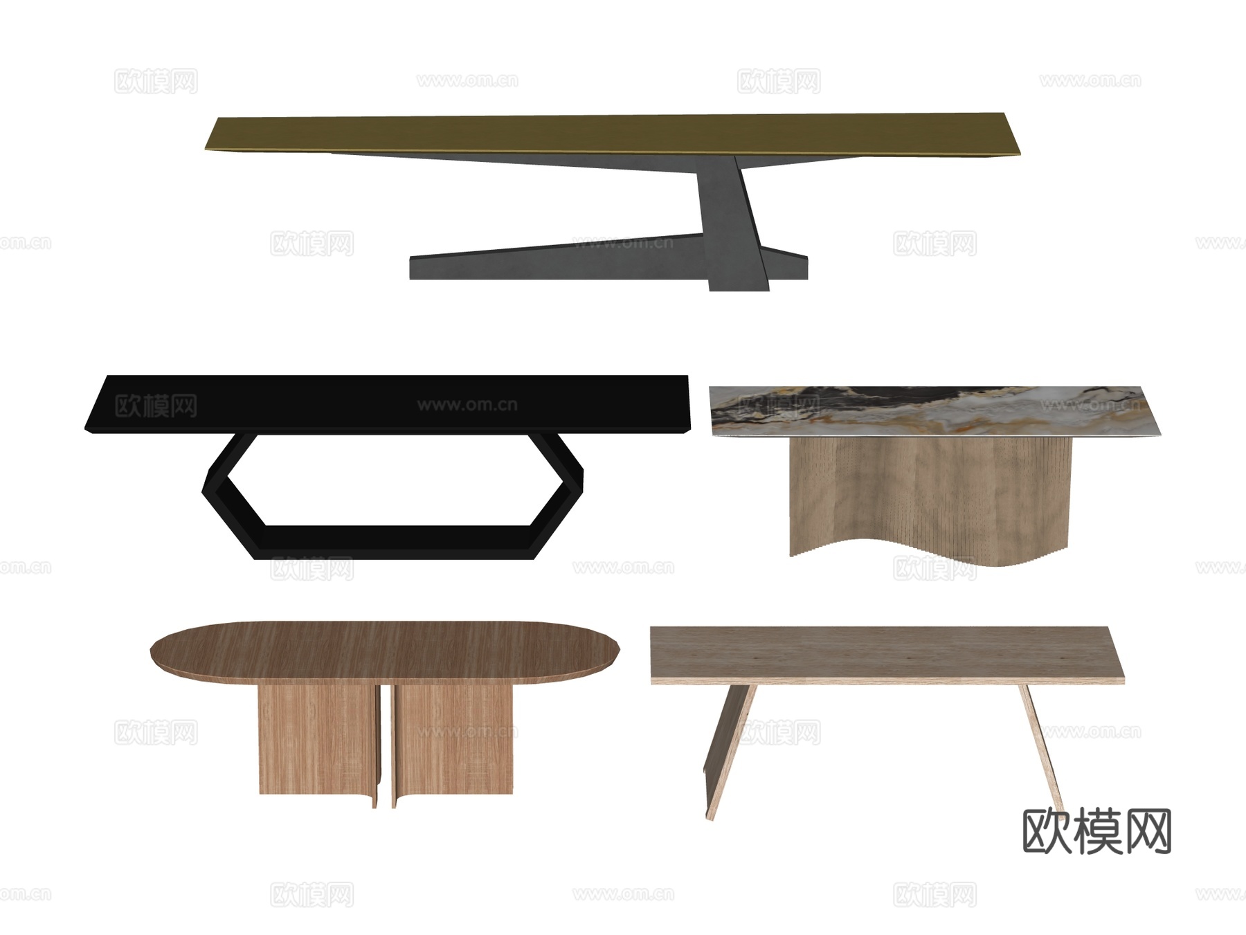 长桌 餐桌 茶桌 会议桌su模型