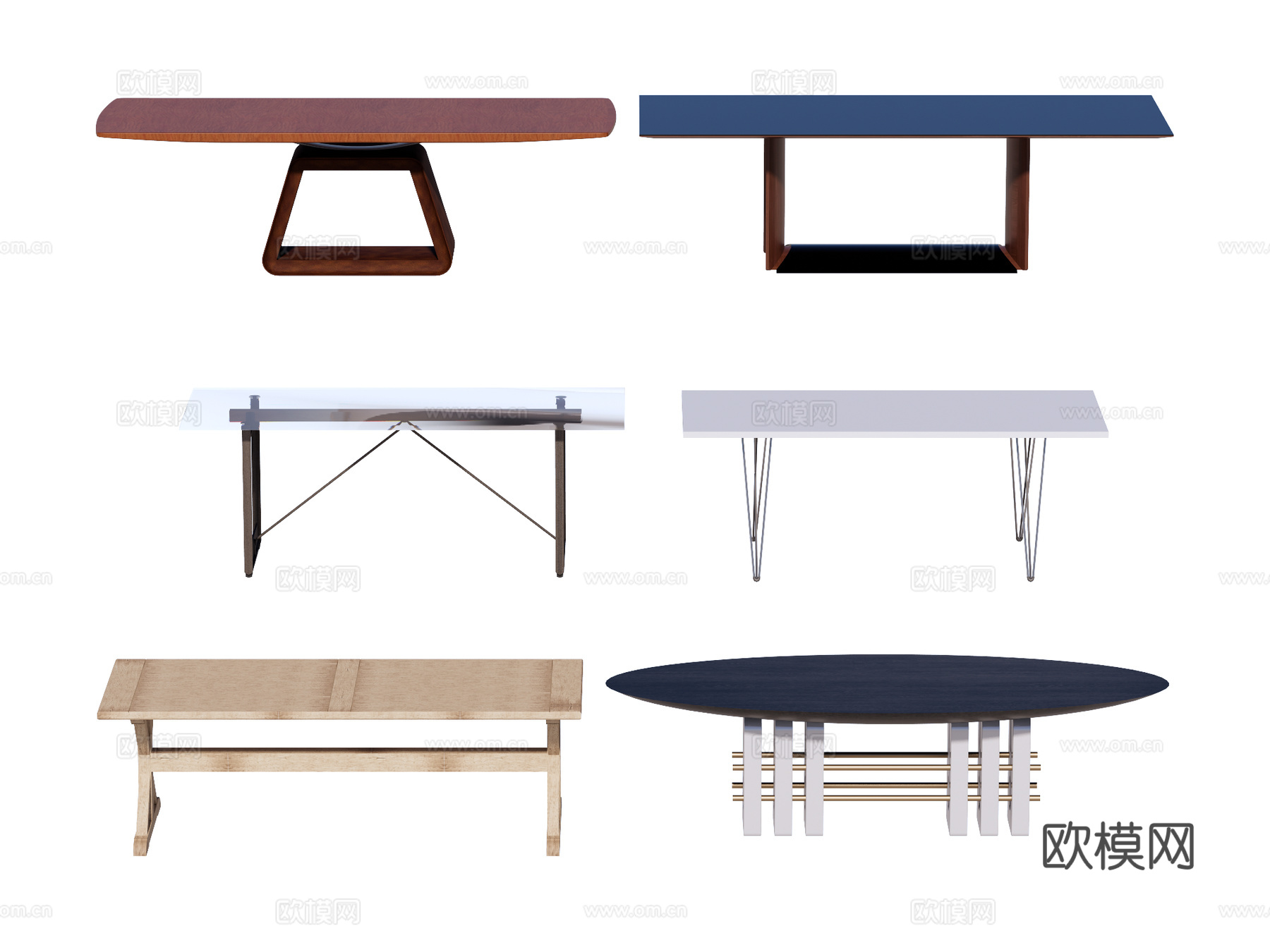 长桌 餐桌 茶桌 会议桌su模型