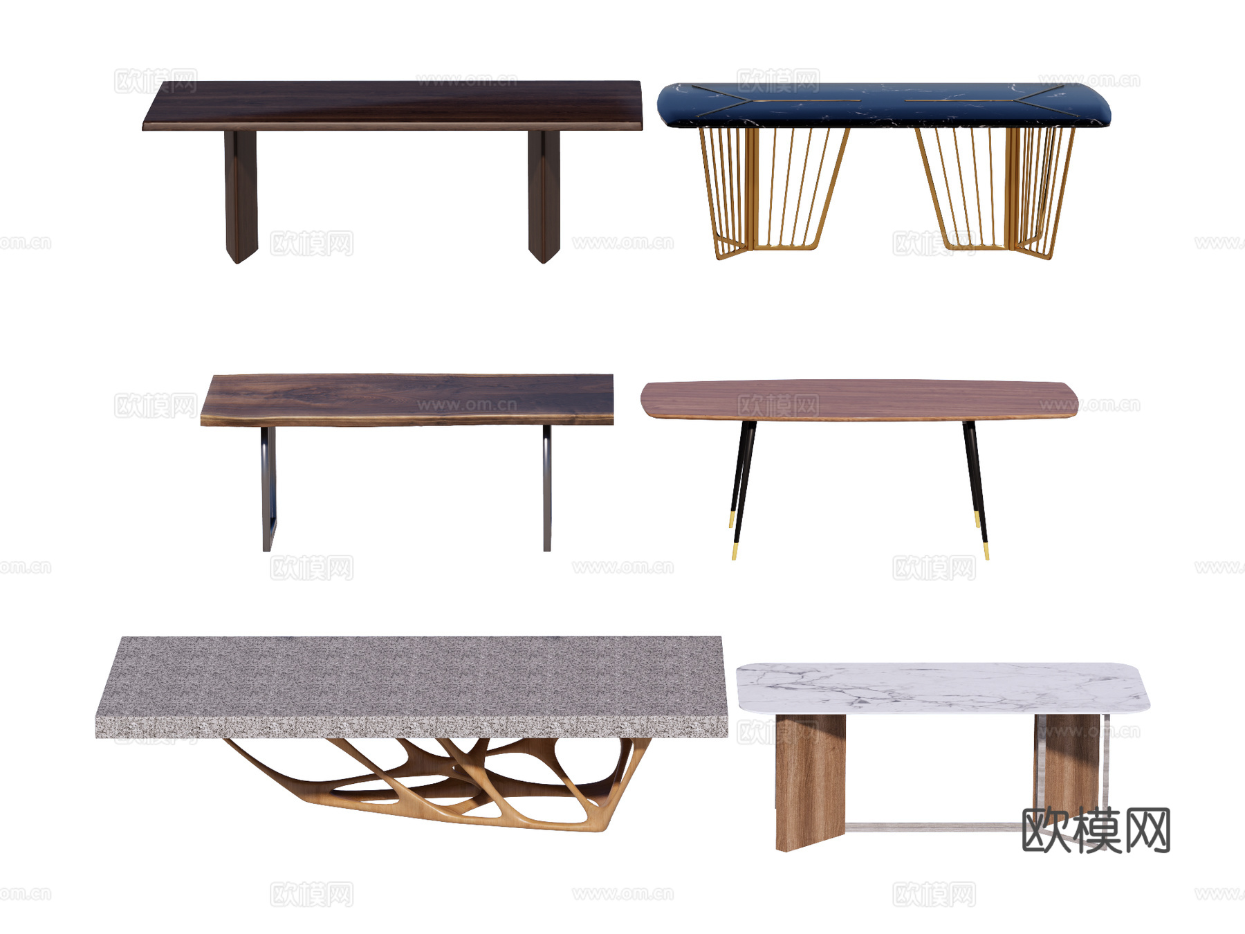 长桌 餐桌 茶桌 会议桌su模型