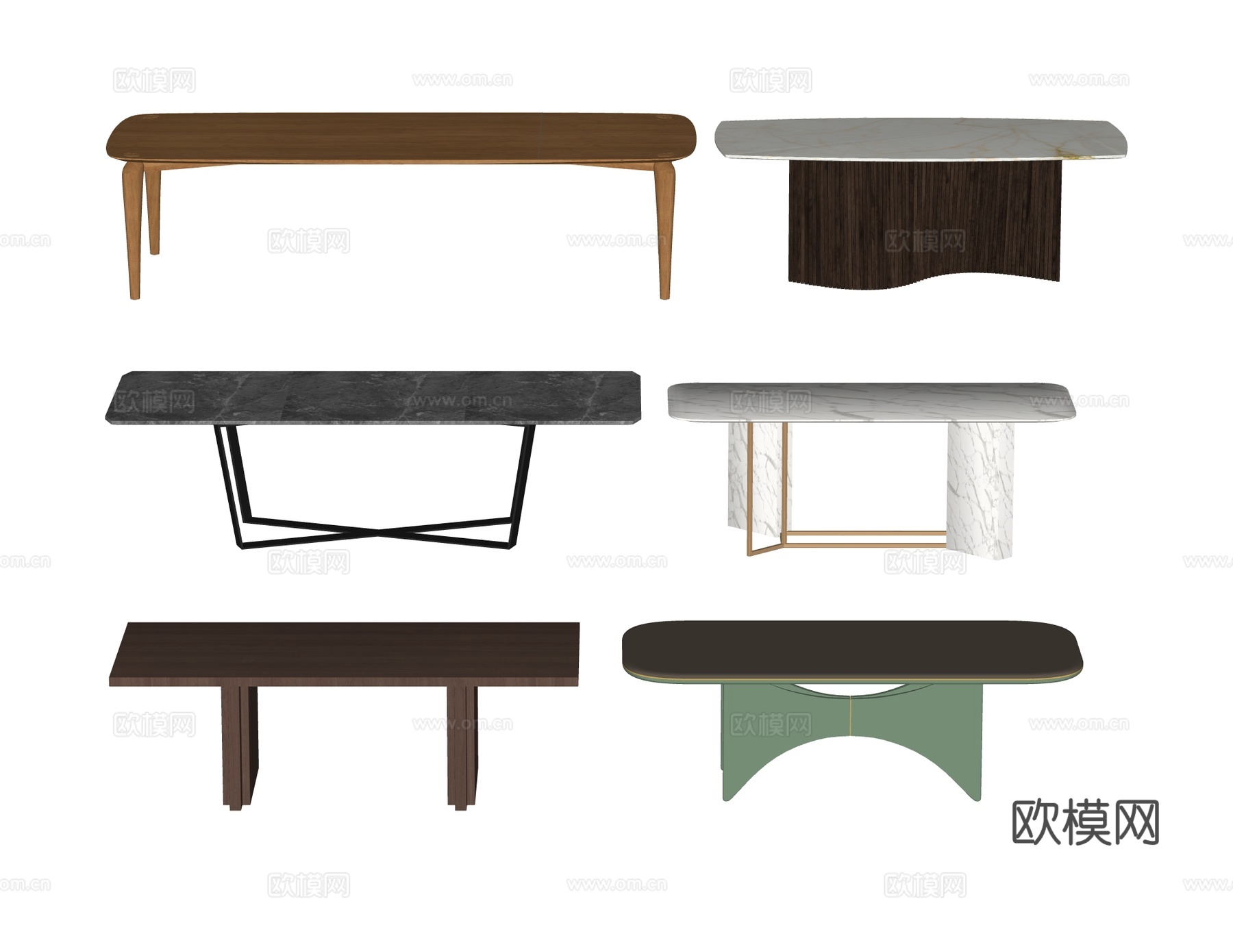 长桌 餐桌 茶桌 会议桌su模型
