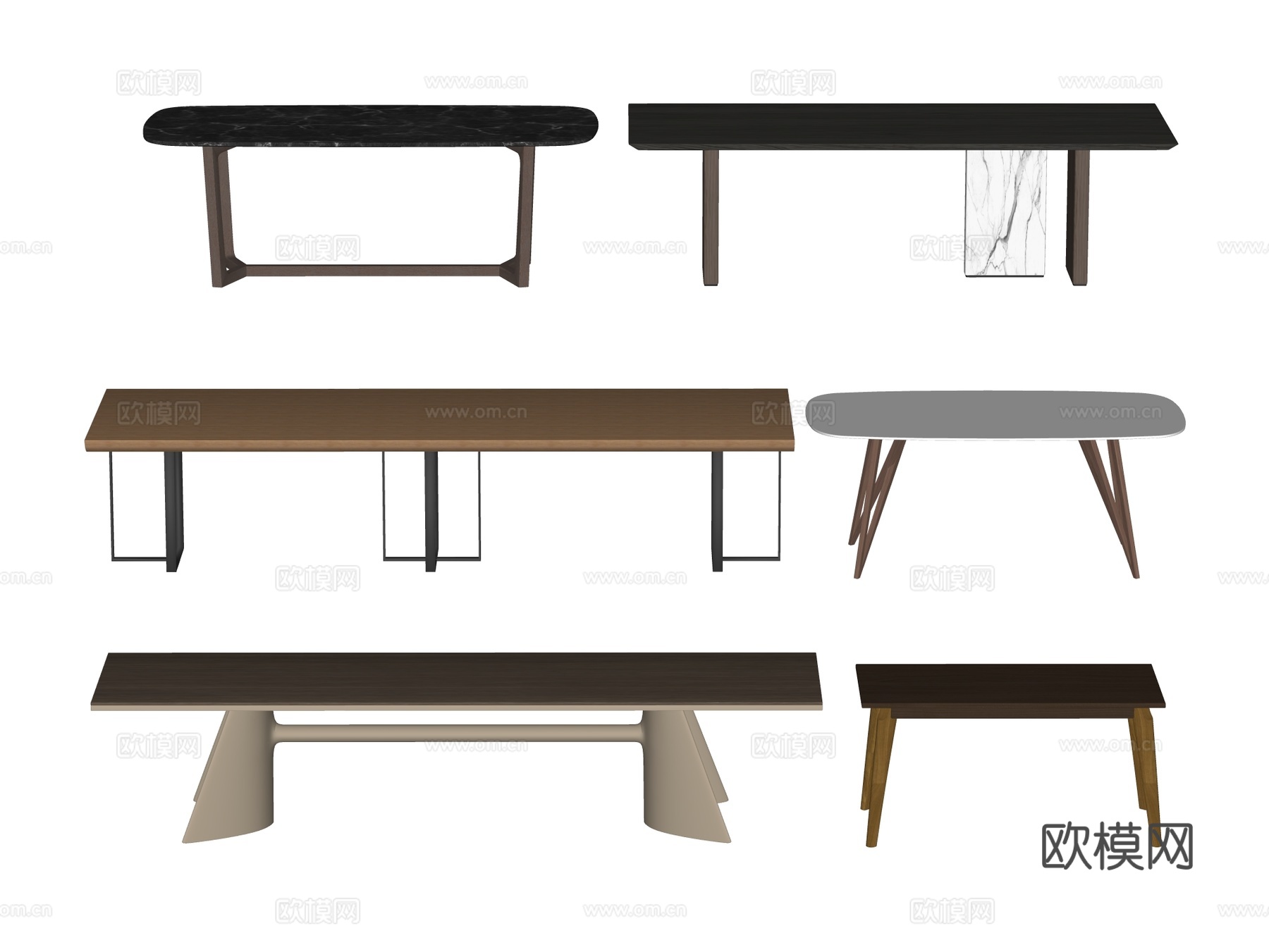 长桌 餐桌 茶桌 会议桌su模型