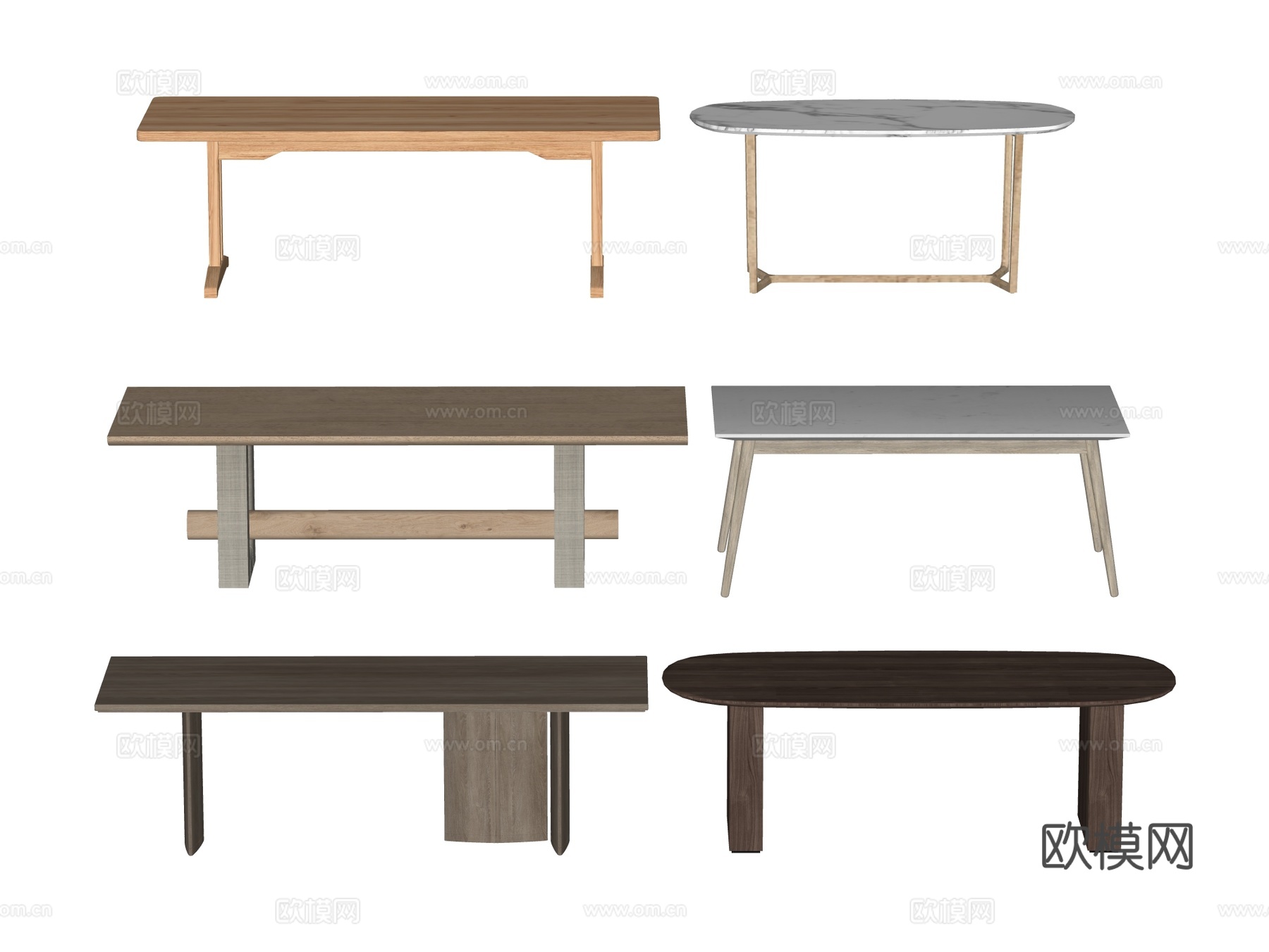 长桌 餐桌 茶桌 会议桌su模型