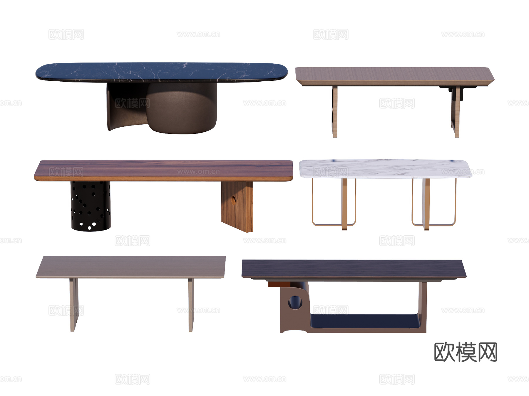 长桌 餐桌 茶桌 会议桌su模型