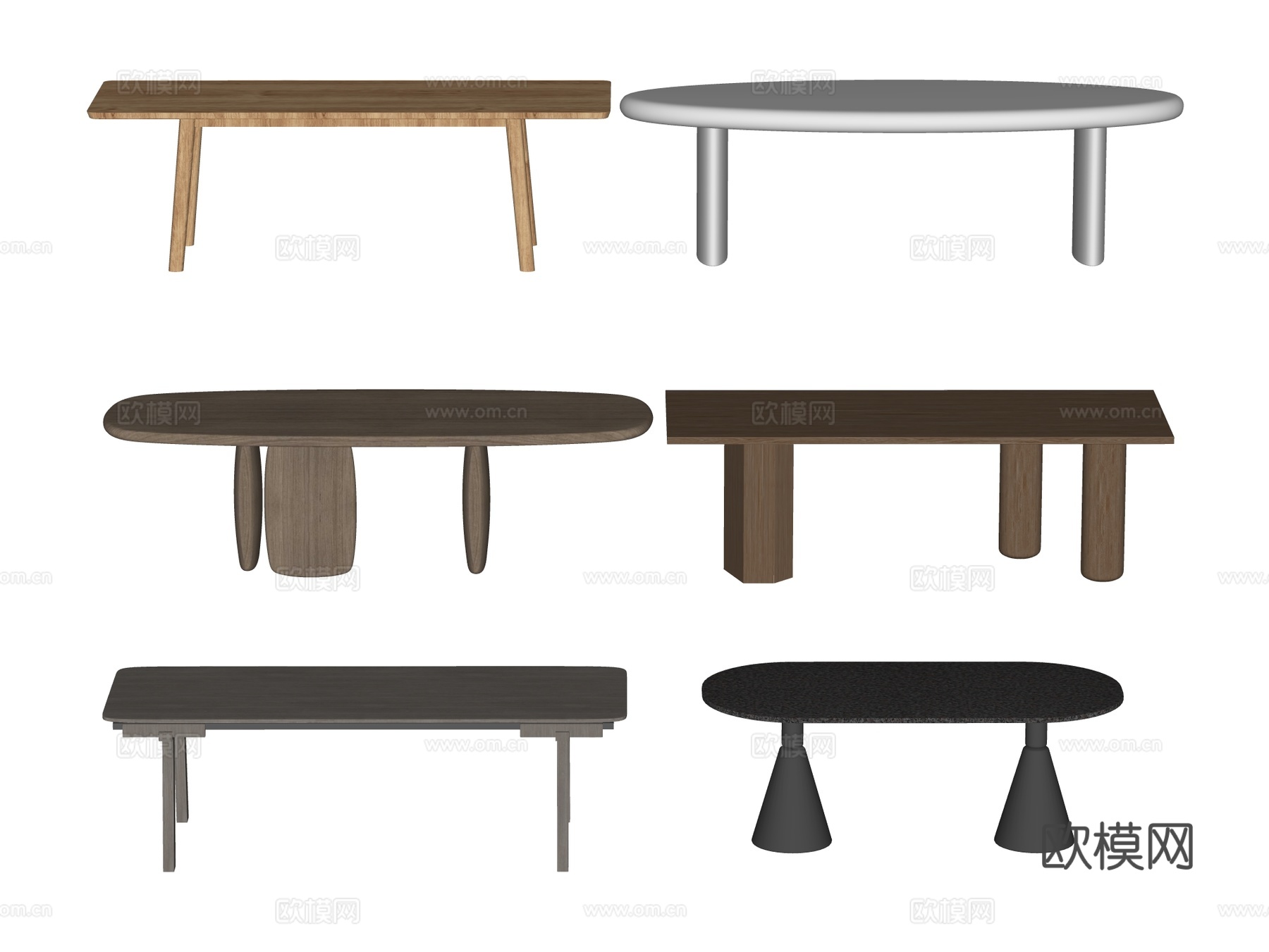 长桌 餐桌 茶桌 会议桌su模型