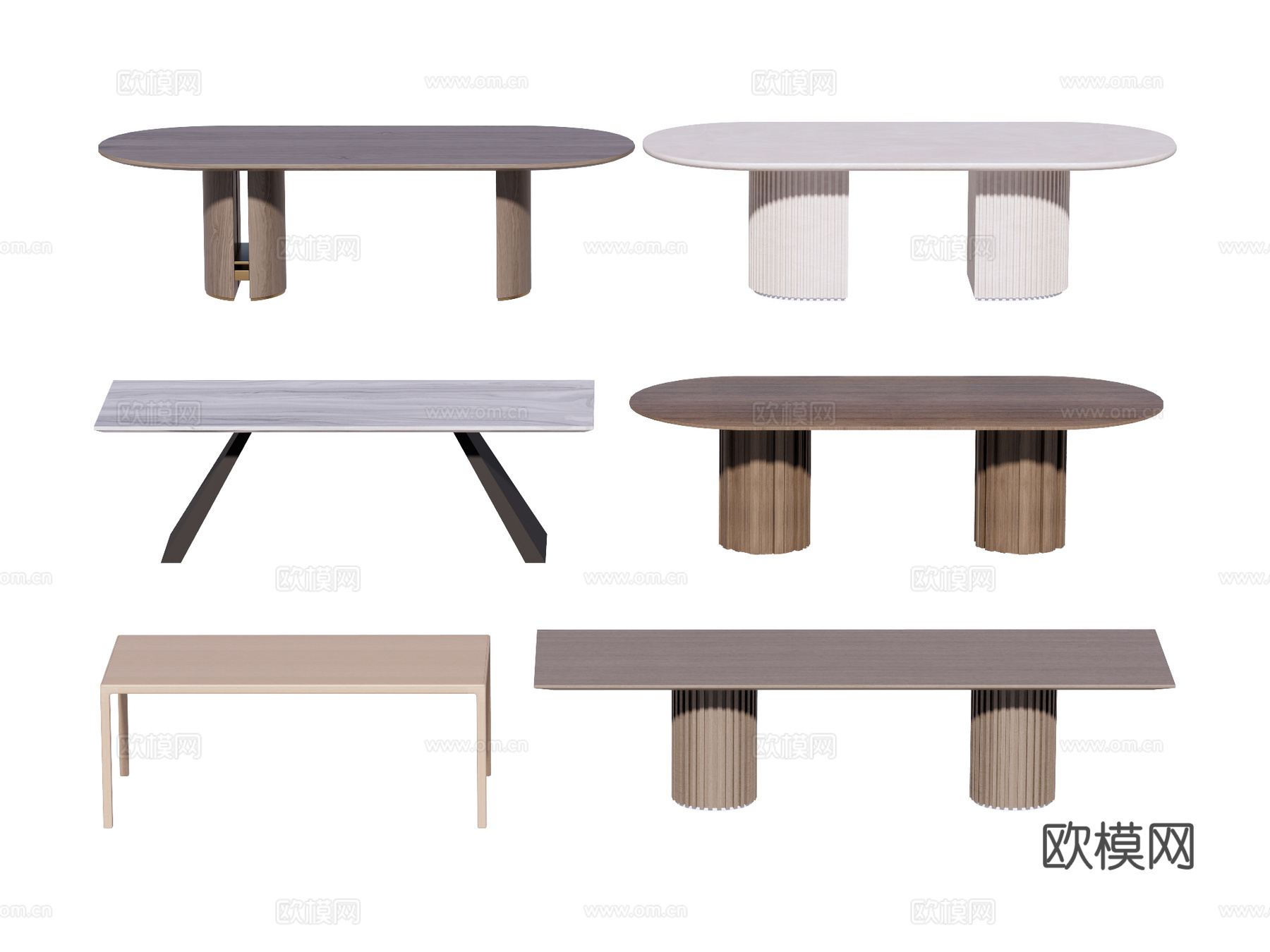 长桌 餐桌 茶桌 会议桌su模型