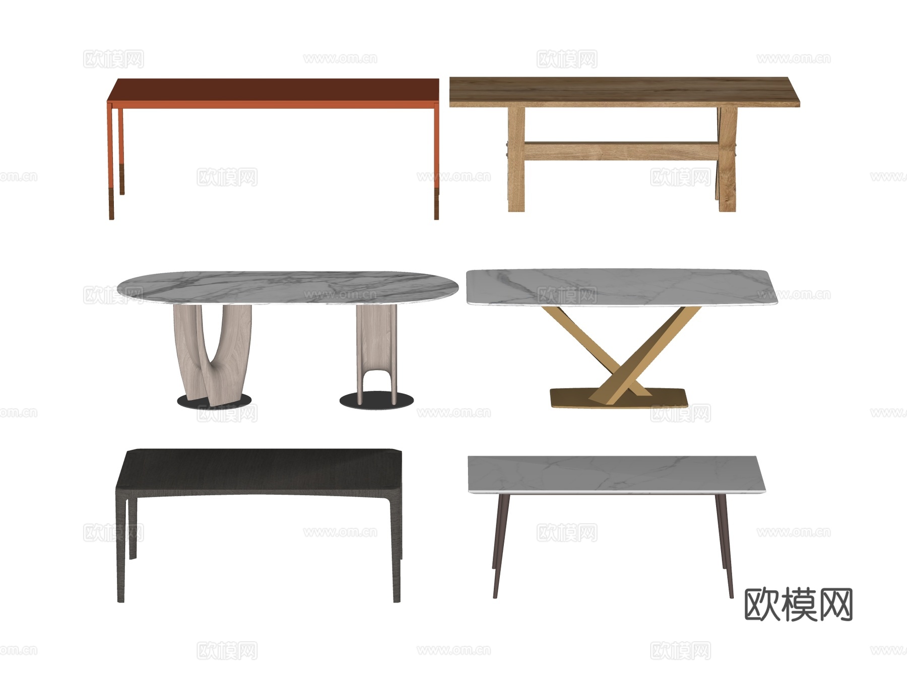 长桌 餐桌 茶桌 会议桌su模型