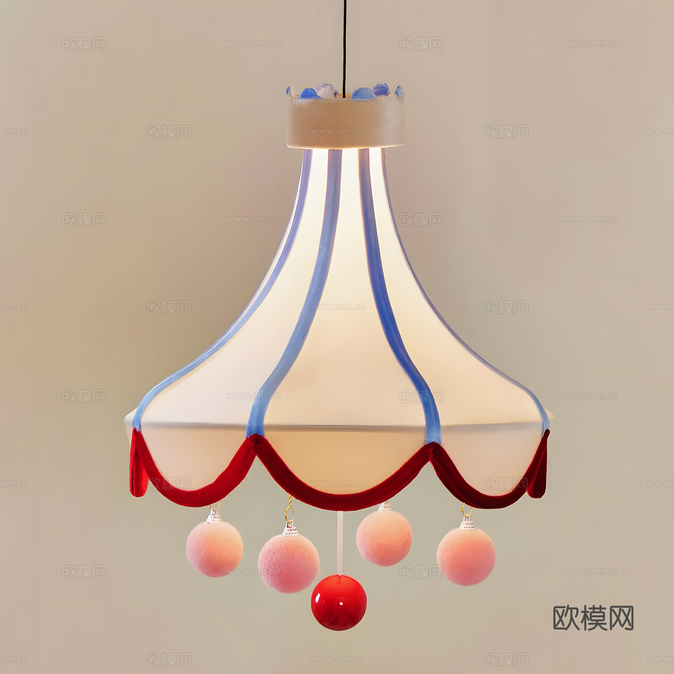 儿童房吊灯 卡通吊灯 马戏团吊灯 奶油风吊灯su模型