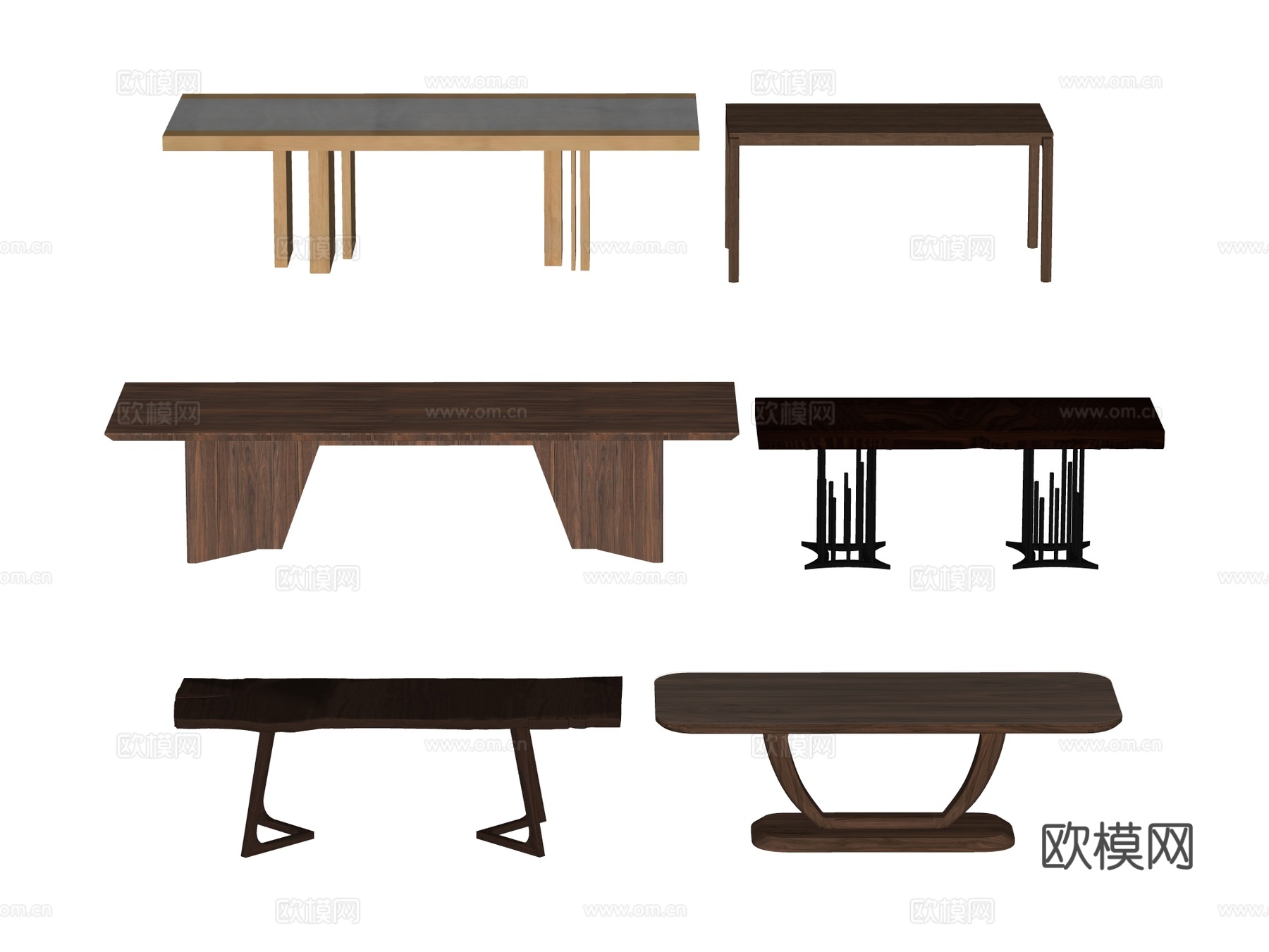 长桌 餐桌 茶桌 会议桌su模型