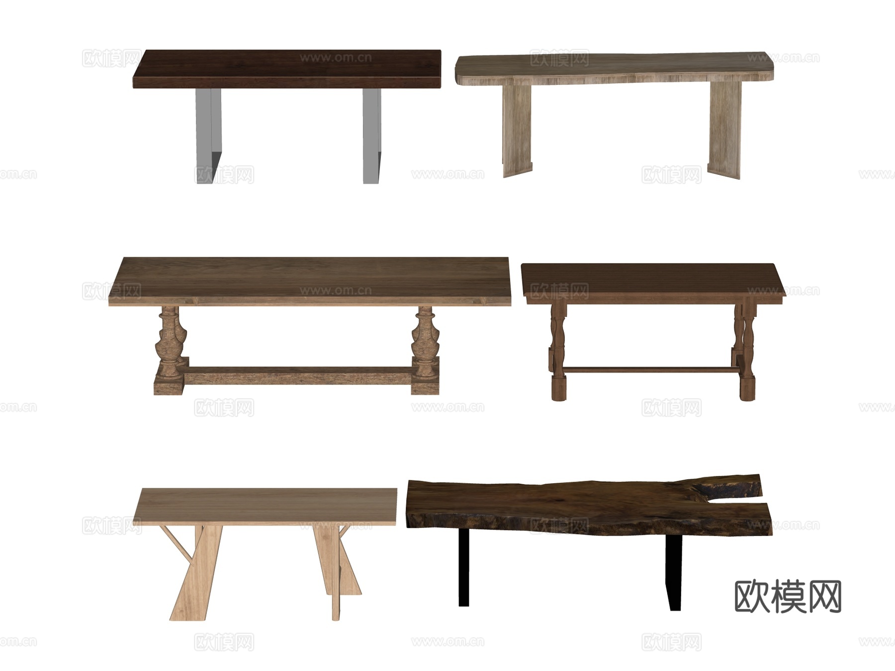 长桌 餐桌 茶桌 会议桌su模型