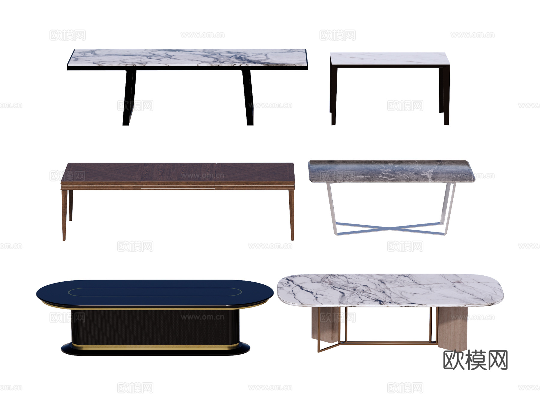长桌 餐桌 茶桌 会议桌su模型