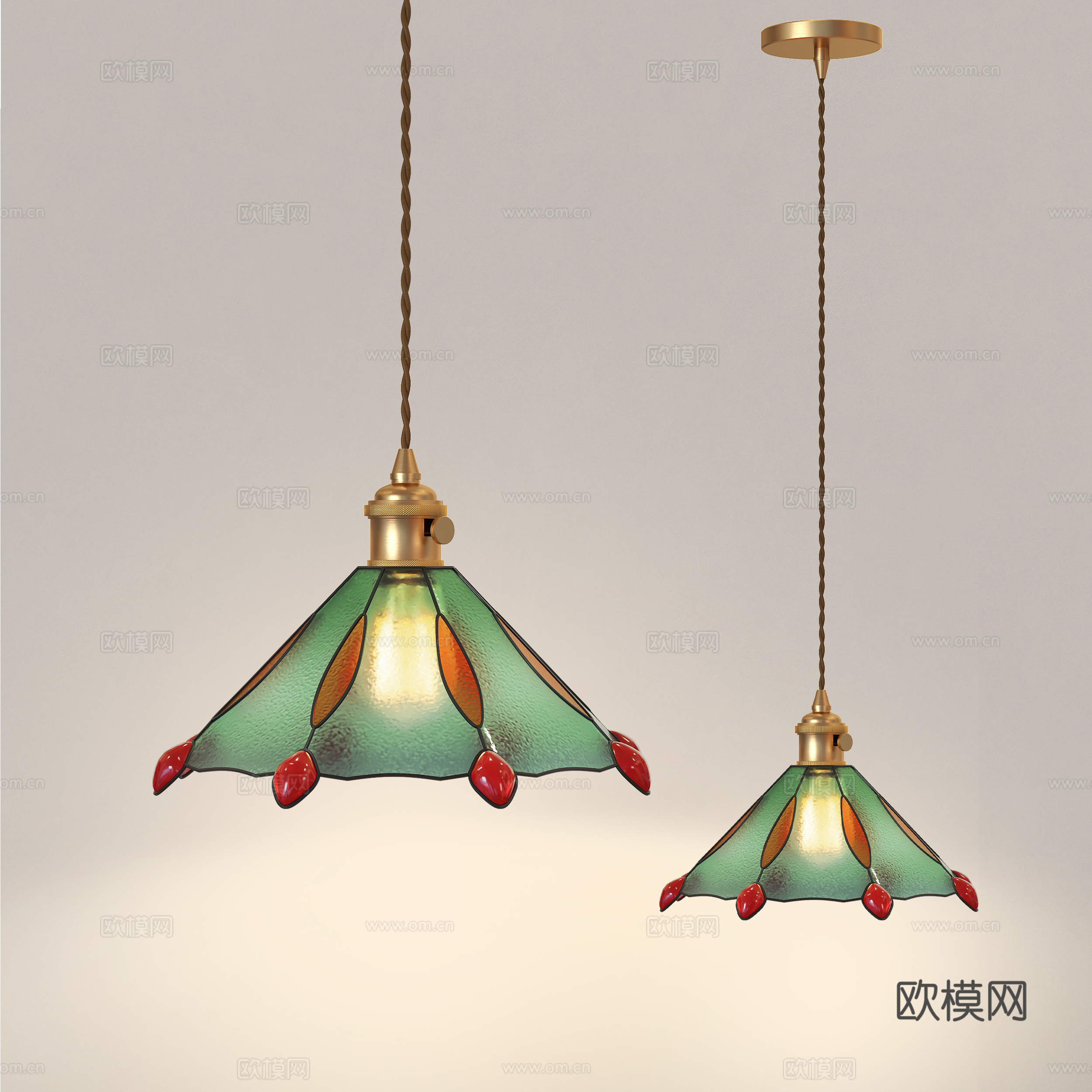 法式中古风吊灯 美式复古吊灯 卧室床头吊灯 餐厅吊灯su模型