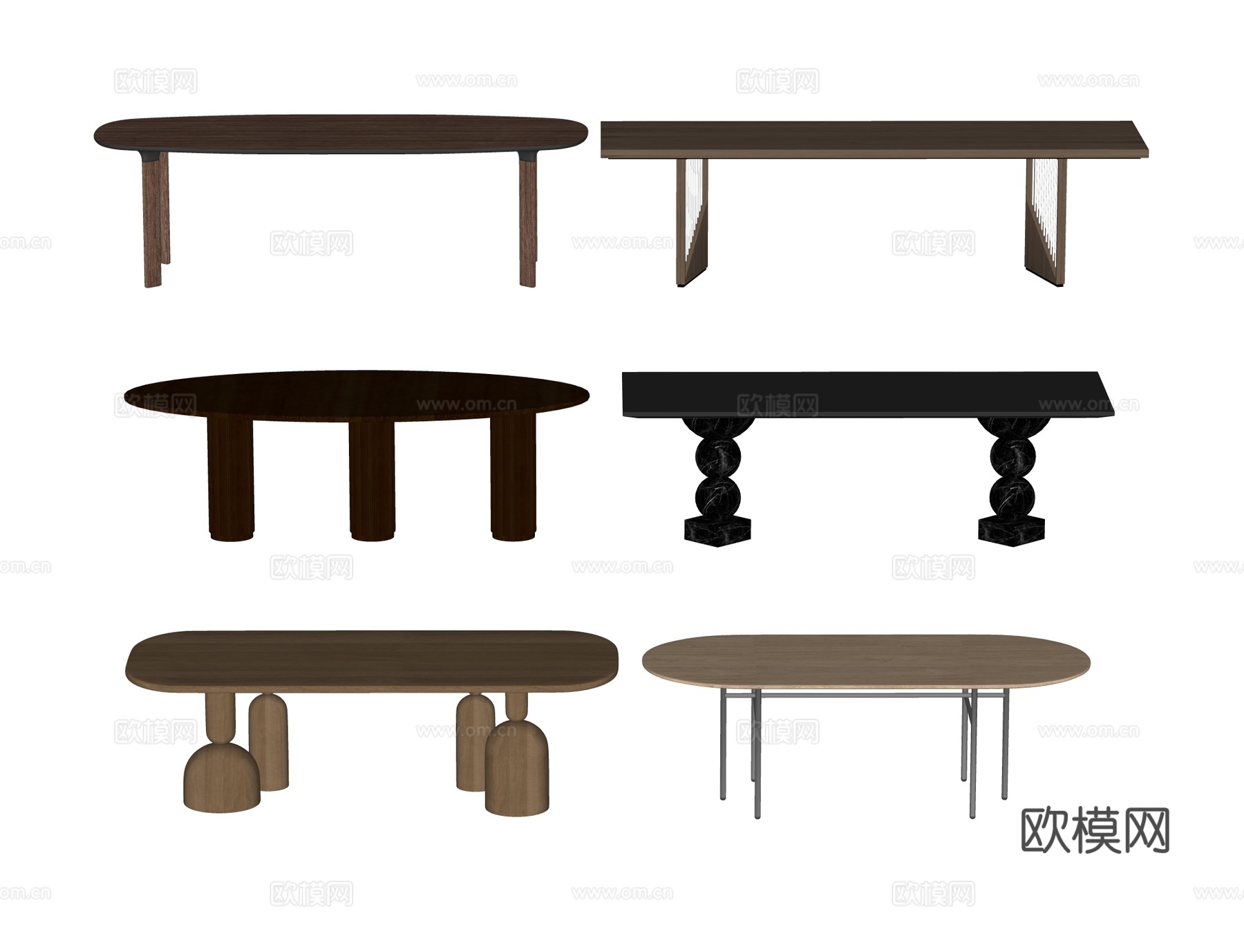 长桌 餐桌 茶桌 会议桌su模型