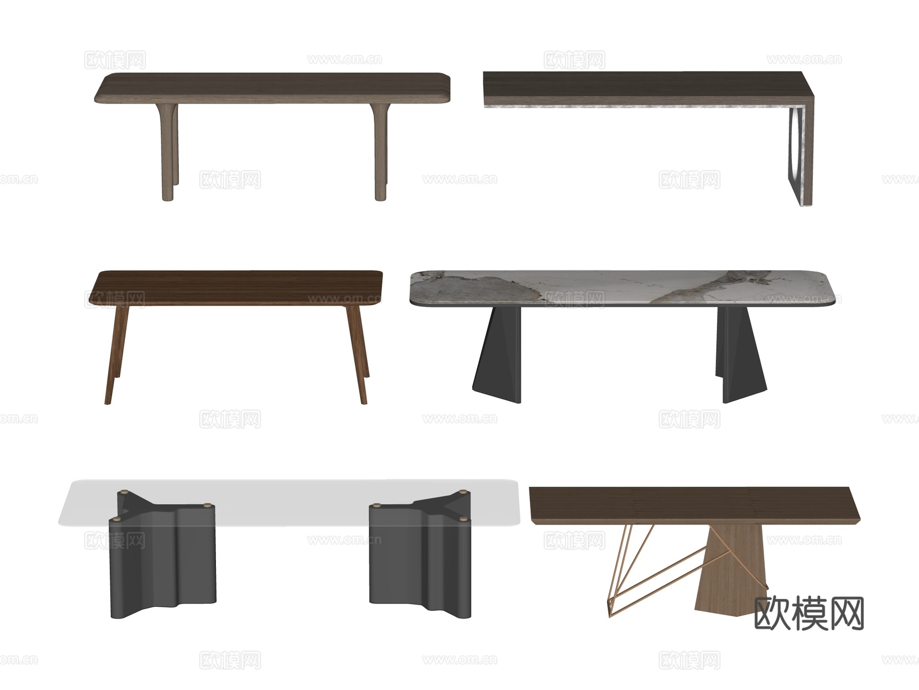 长桌 餐桌 茶桌 会议桌su模型