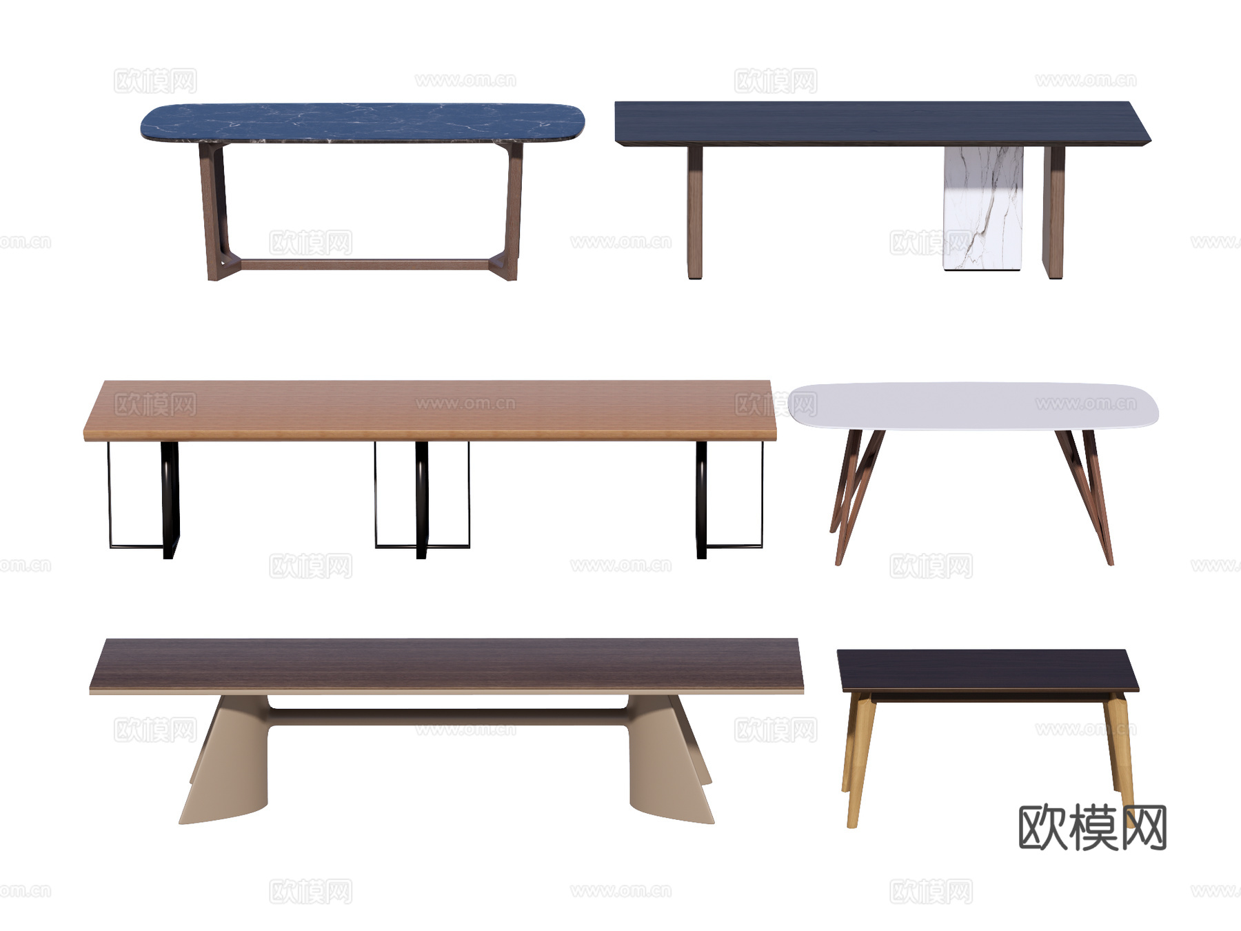 长桌 餐桌 茶桌 会议桌su模型