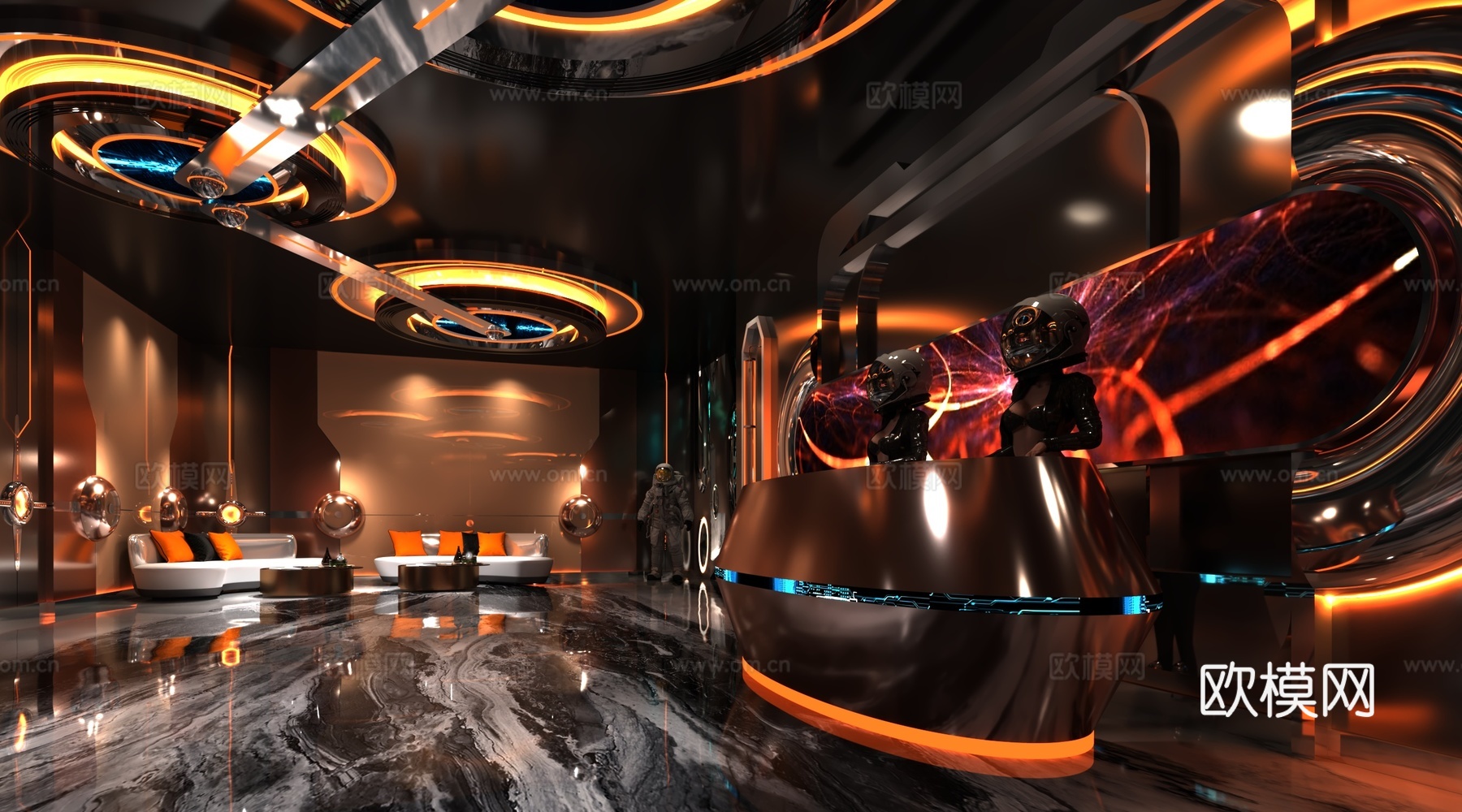 KTV大厅免费3d模型下载（渲染图2）