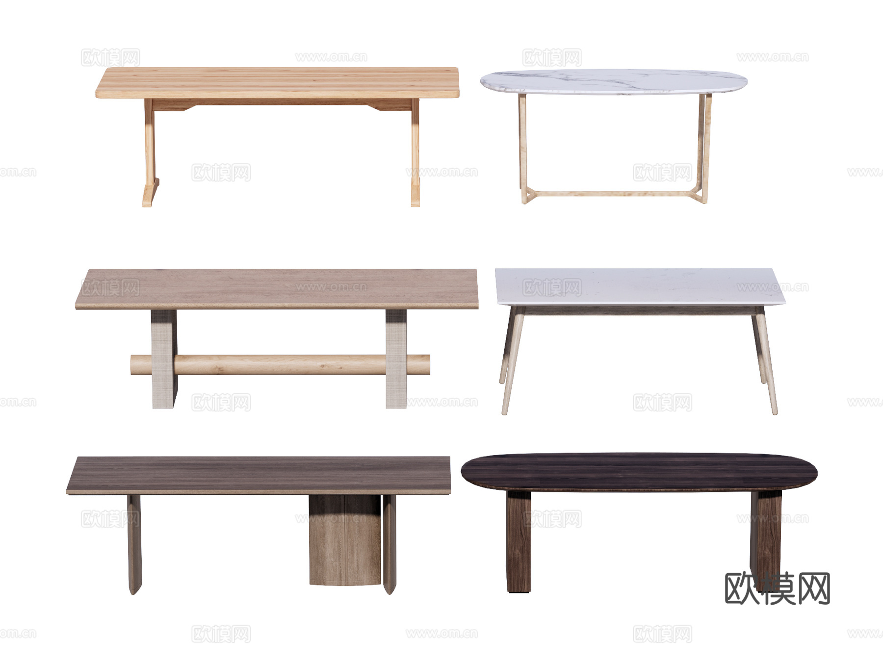 长桌 餐桌 茶桌 会议桌su模型