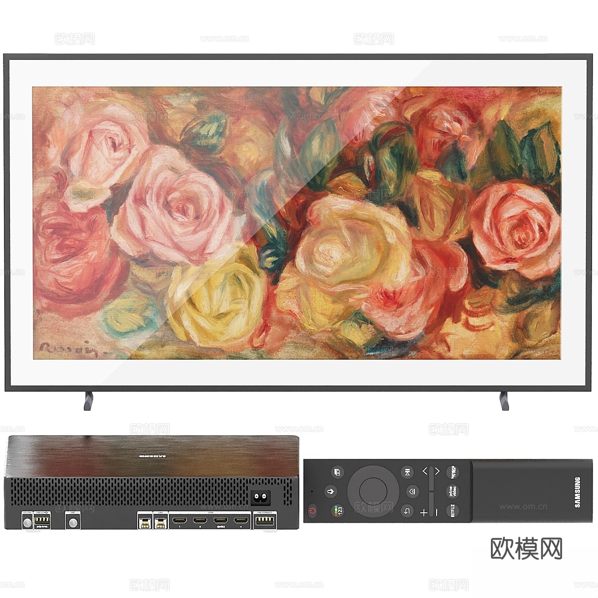 三星智能电视 Frame IS03D 含遥控器与连接线3d模型下载